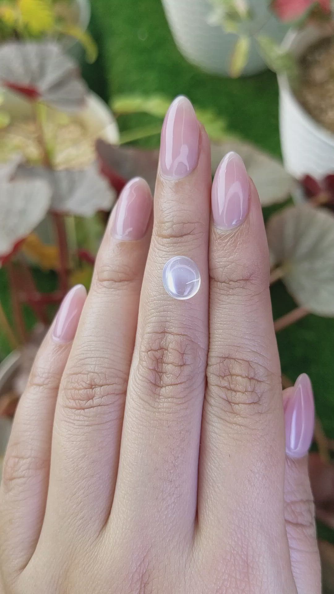 2.08 Ct. White Cabochon Moonstone from Ceylon (Sri Lanka) Size Video