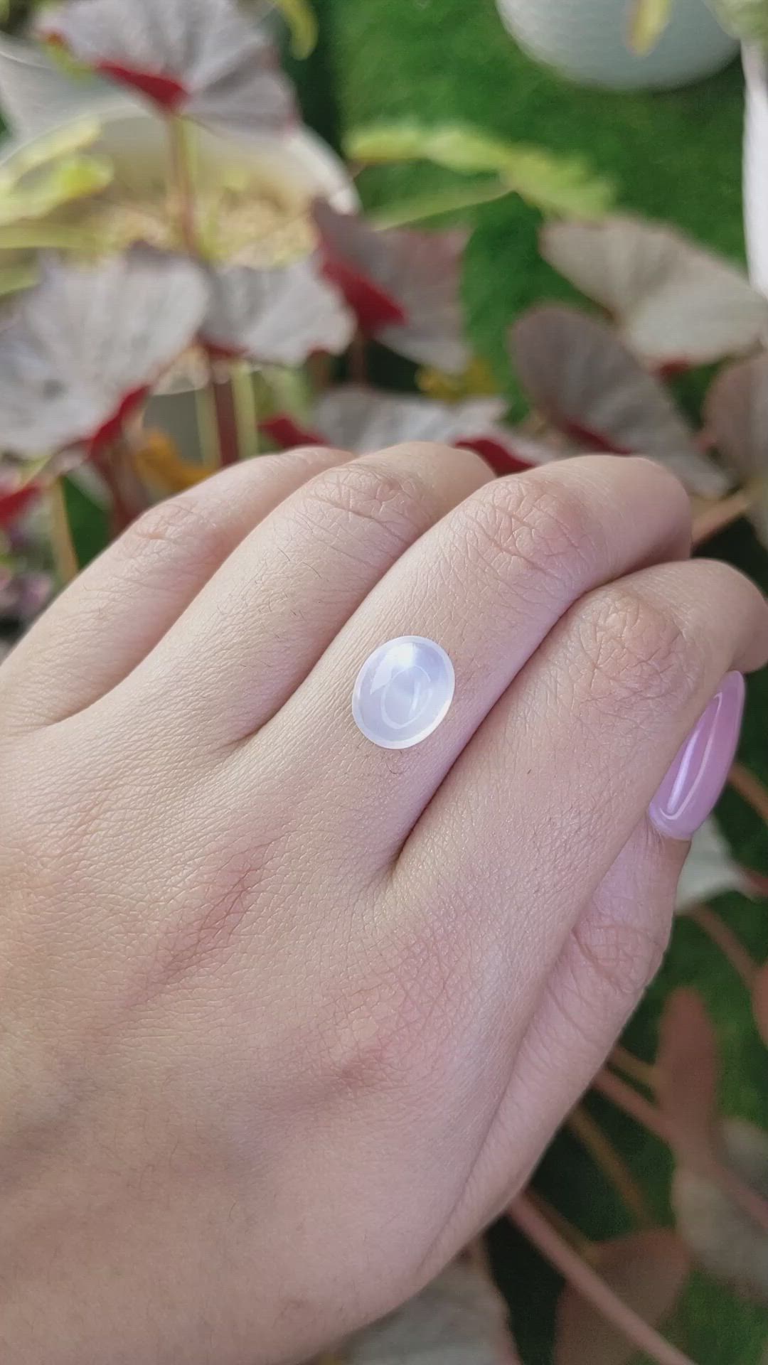 4.55 Ct. Blue Flash Cabochon Moonstone from Ceylon (Sri Lanka) Size Video