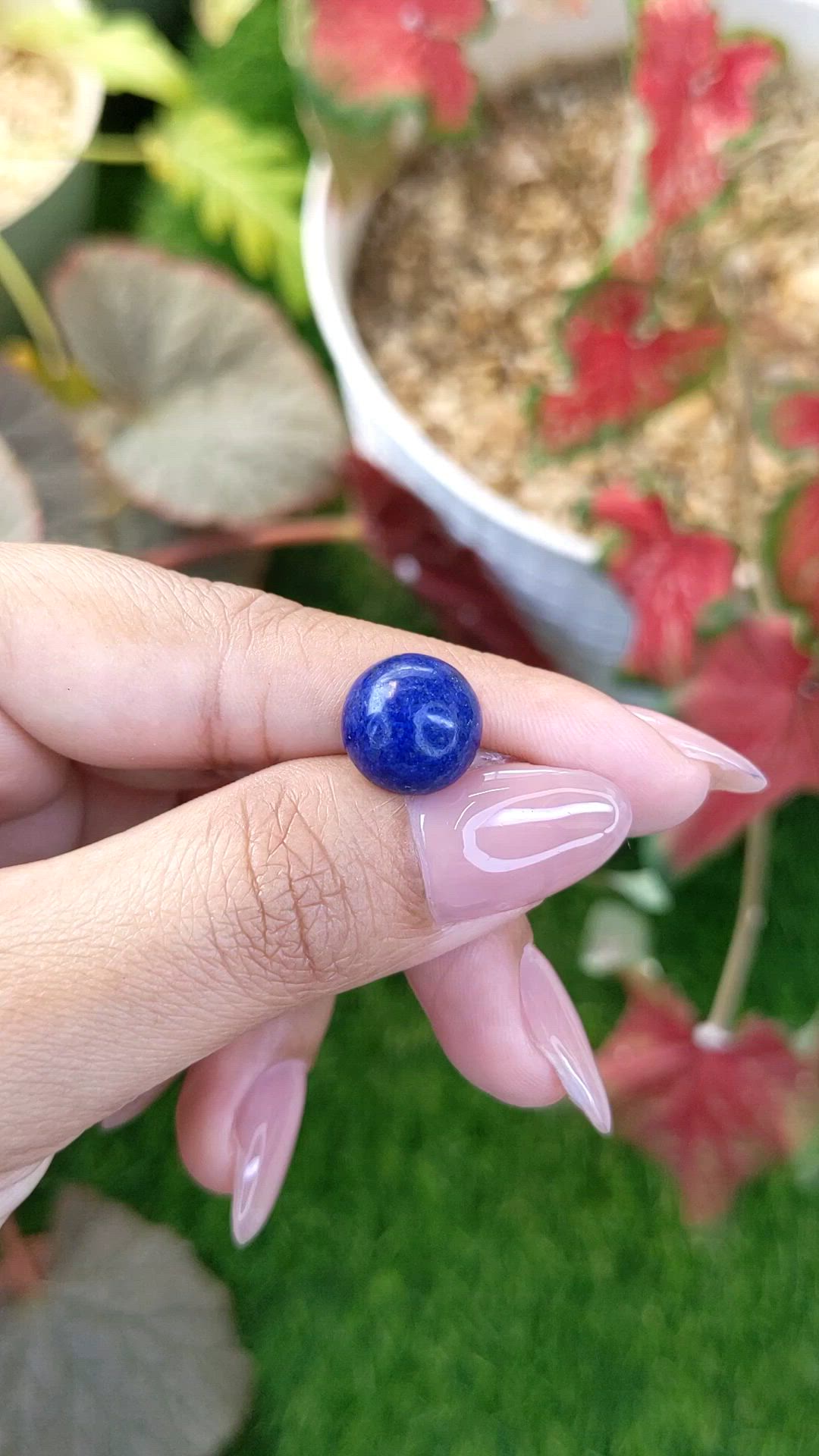6.80 Ct. Cabochon Lapis from Afghanistan Size Video