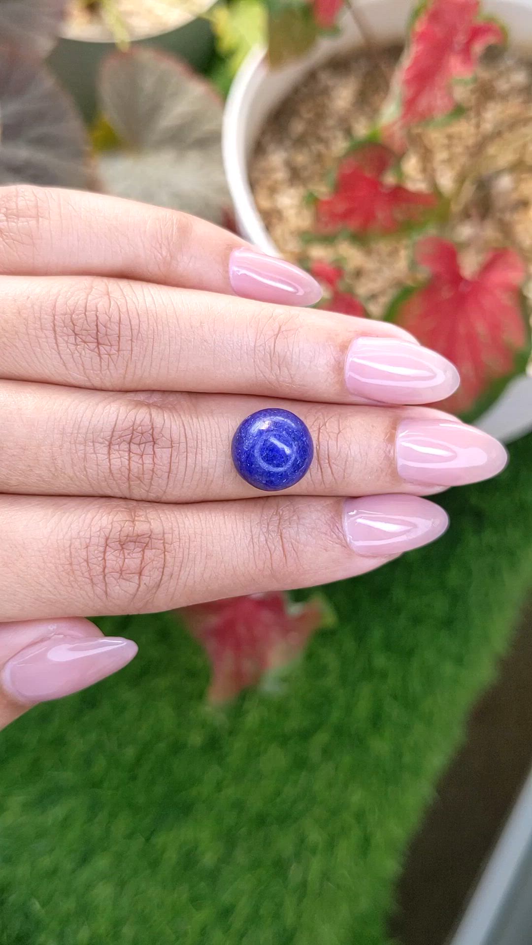 6.80 Ct. Cabochon Lapis from Afghanistan Size Video