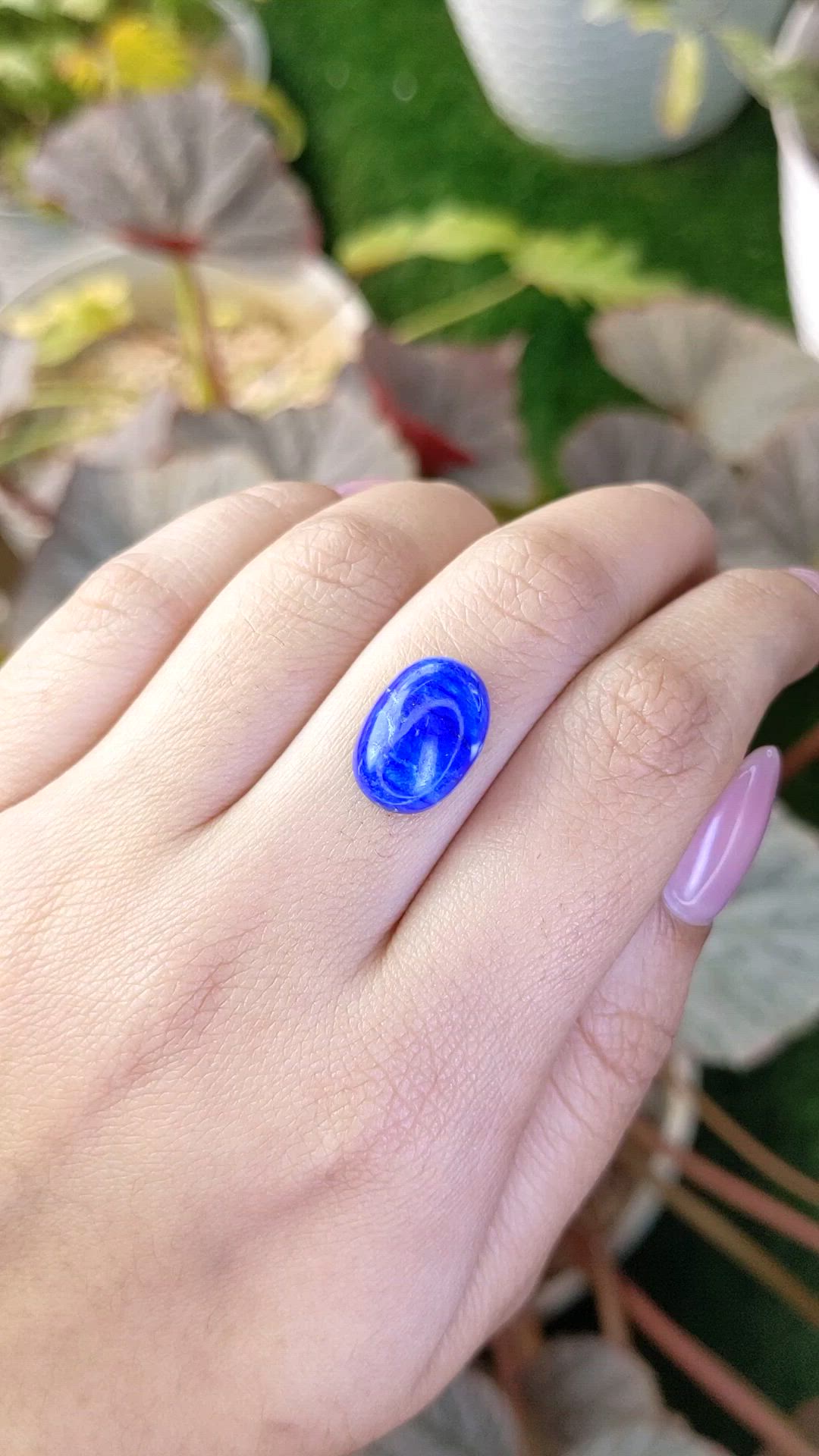 7.07 Ct. Cabochon Lapis from Afghanistan Size Video
