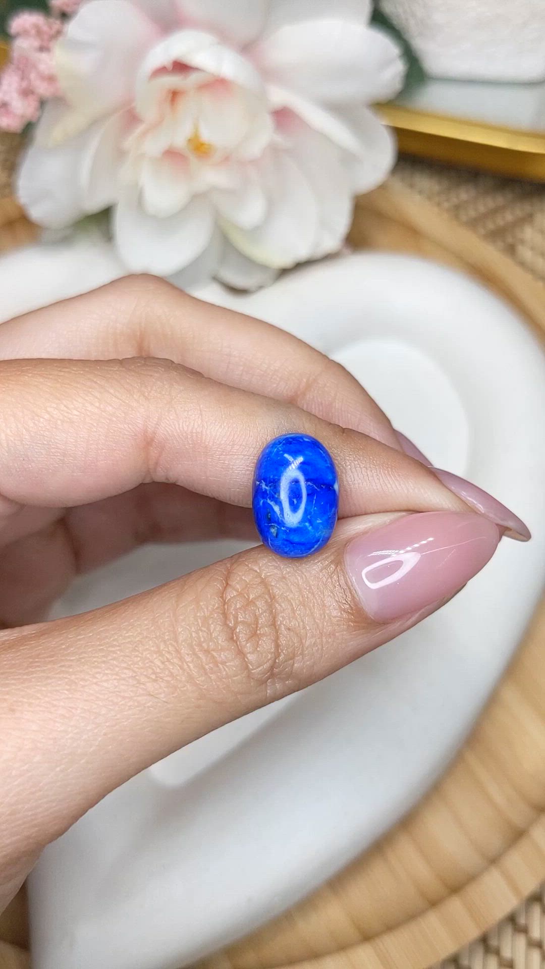 7.07 Ct. Cabochon Lapis from Afghanistan Size Video