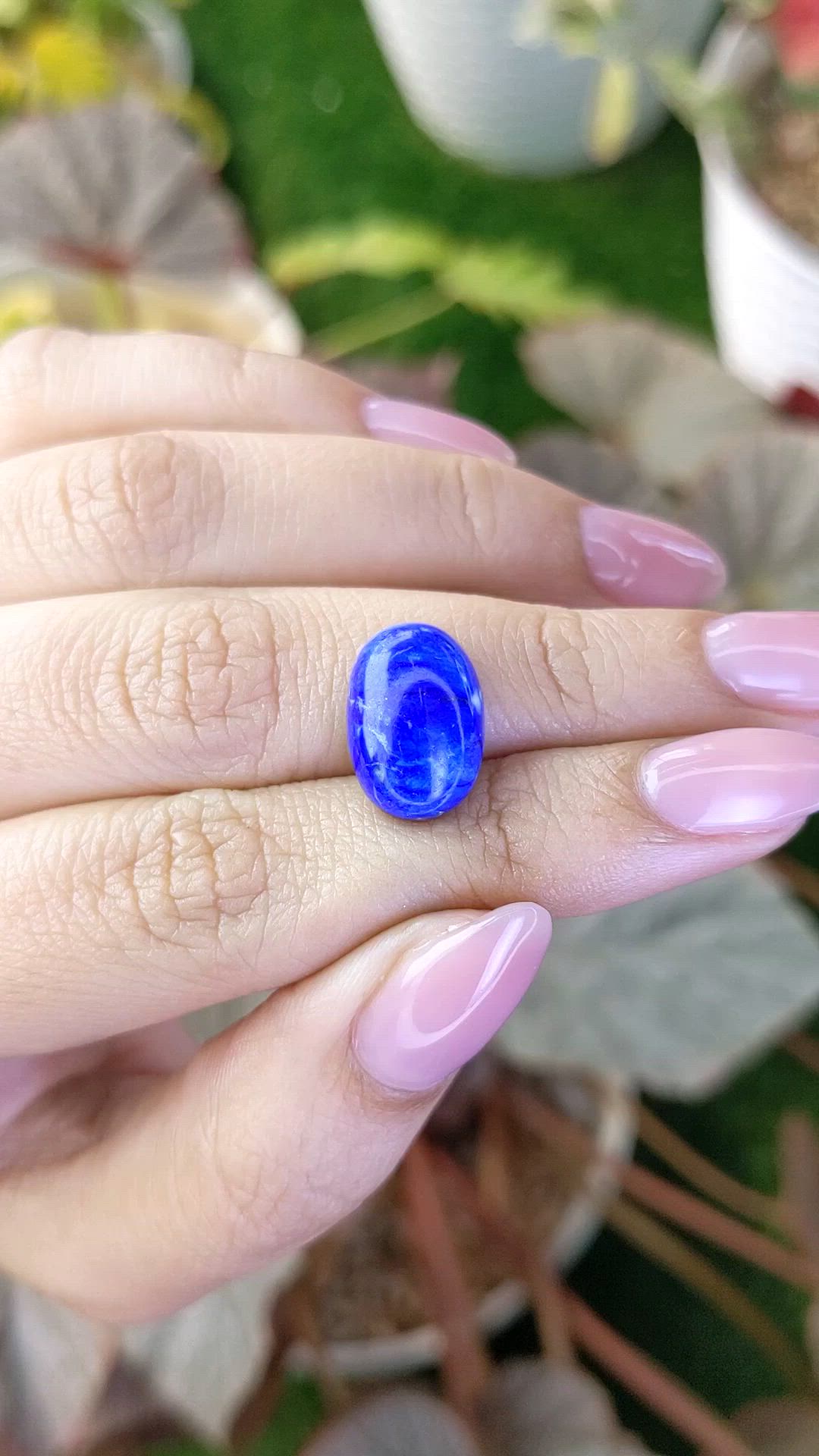 7.07 Ct. Cabochon Lapis from Afghanistan Size Video