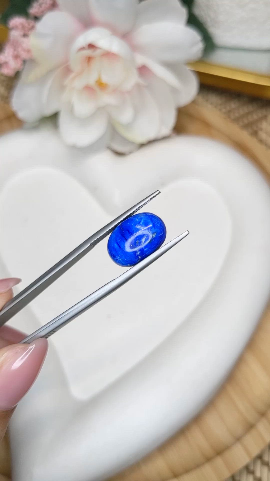 7.07 Ct. Cabochon Lapis from Afghanistan Size Video