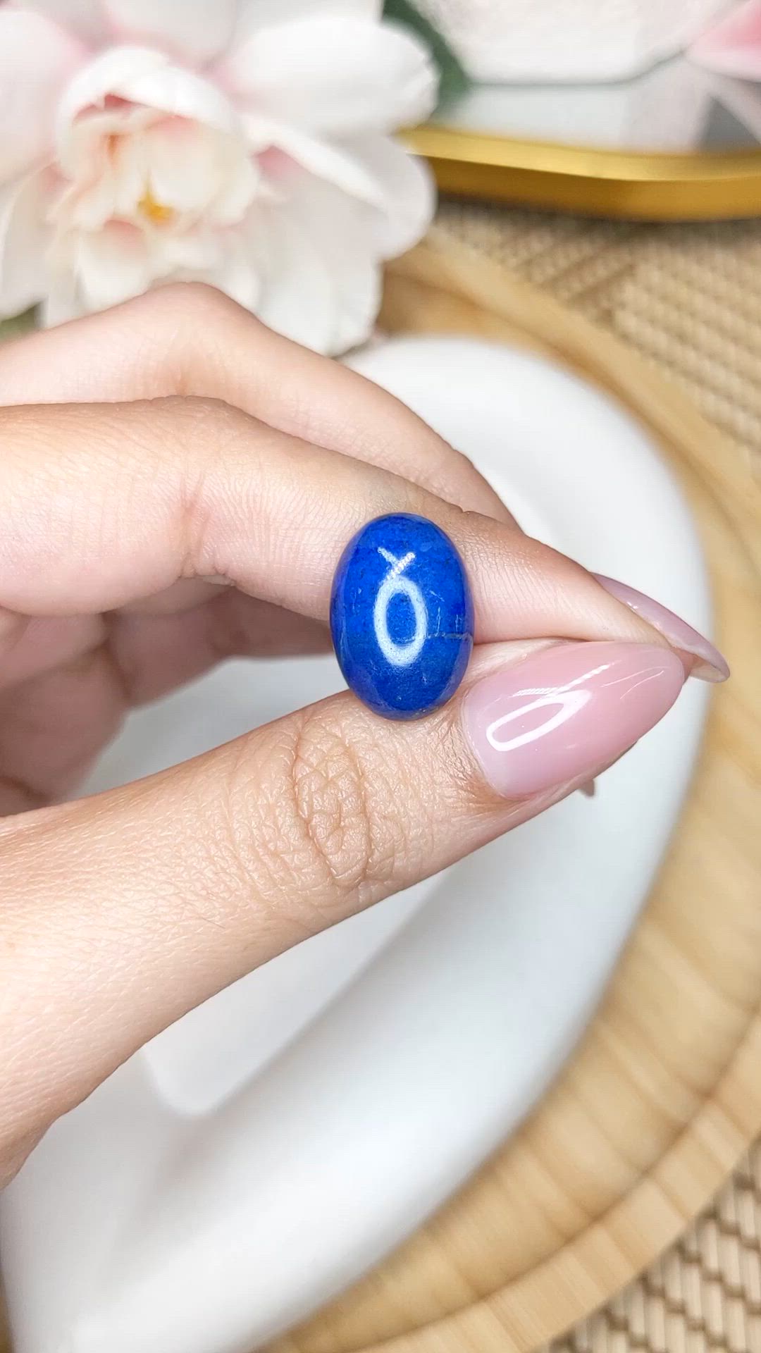 9.01 Ct. Cabochon Lapis from Afghanistan Size Video