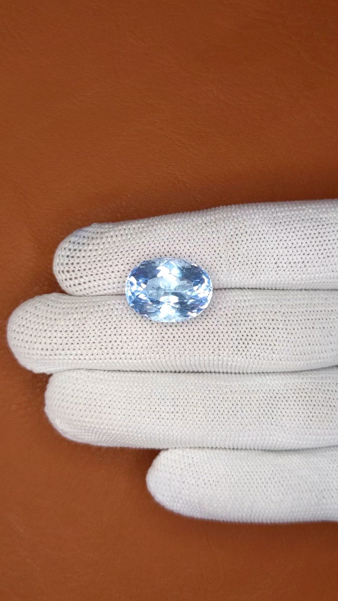 12.91 Ct. Blue Quartz from Brazil Size Video