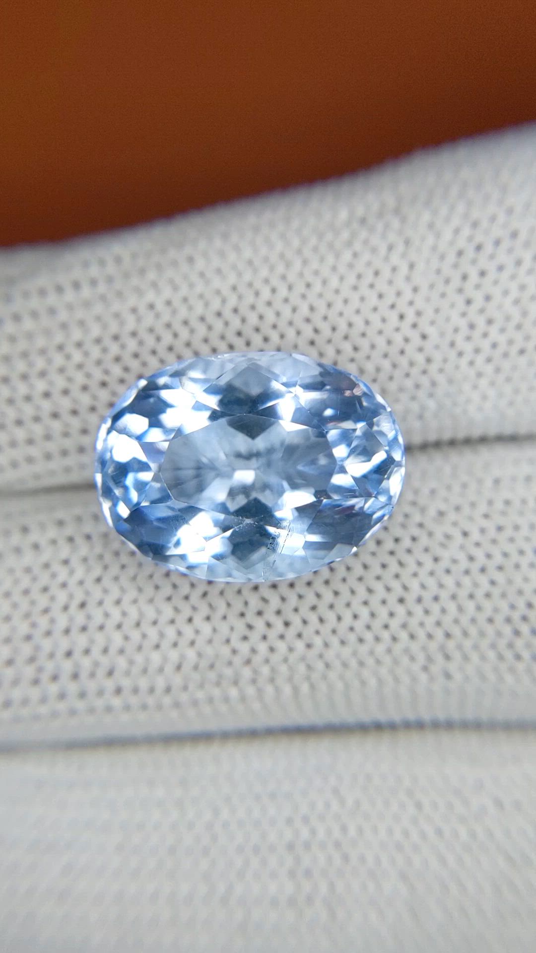 12.91 Ct. Blue Quartz from Brazil Size Video