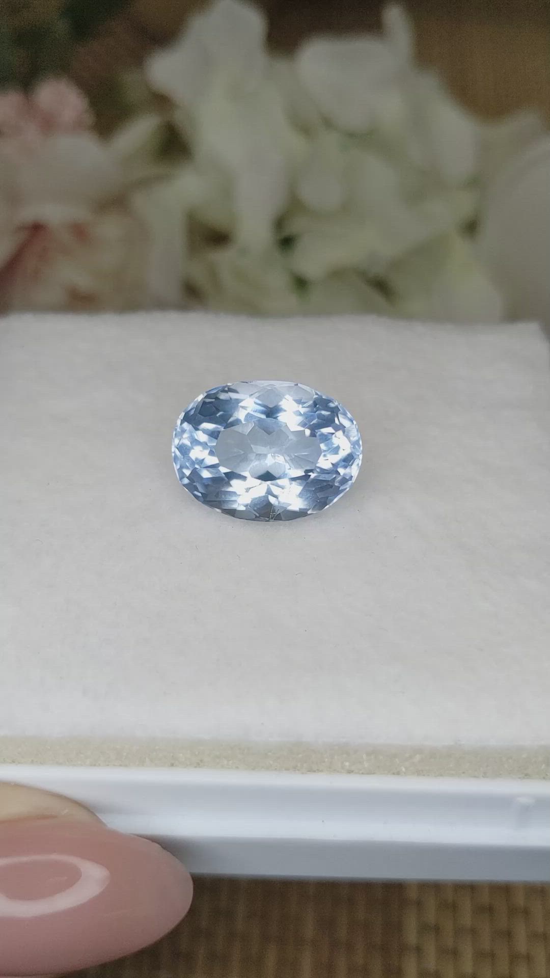 12.91 Ct. Blue Quartz from Brazil Size Video