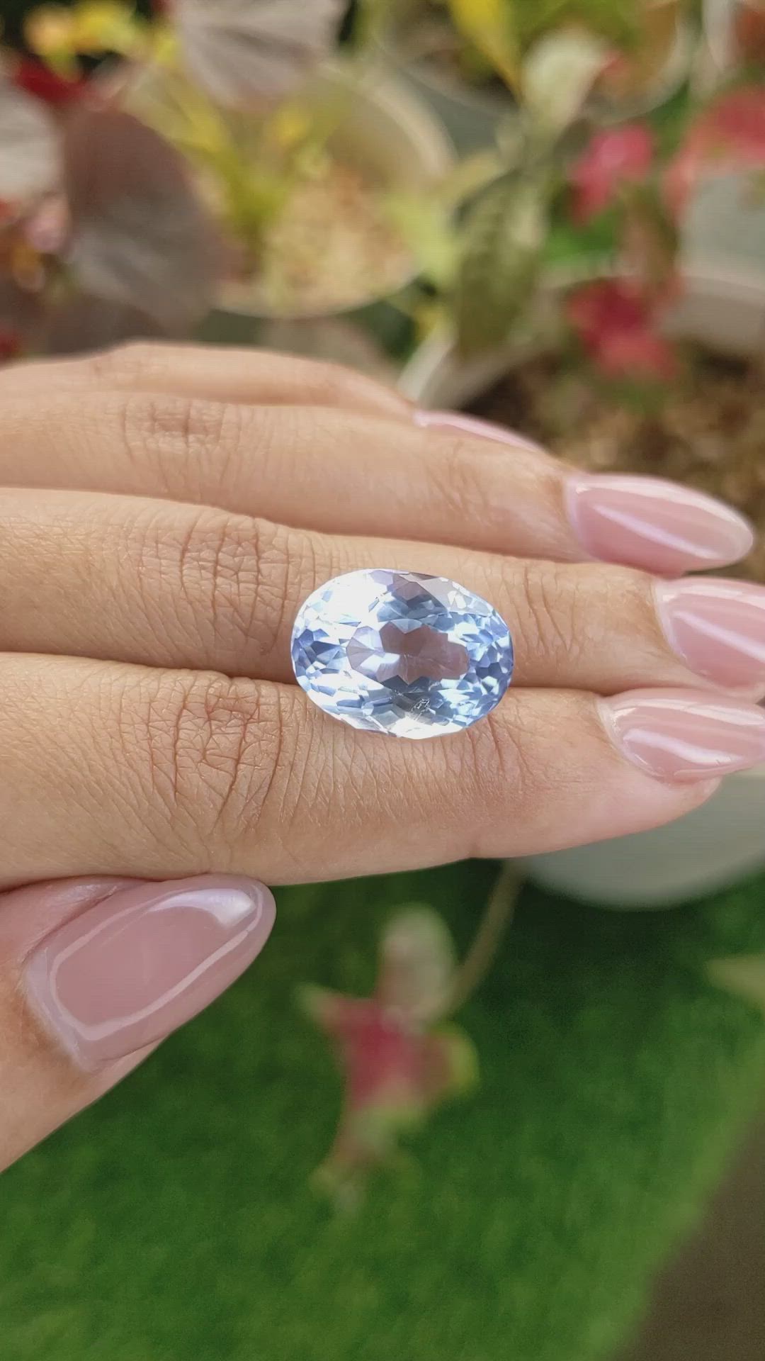 12.91 Ct. Blue Quartz from Brazil Size Video