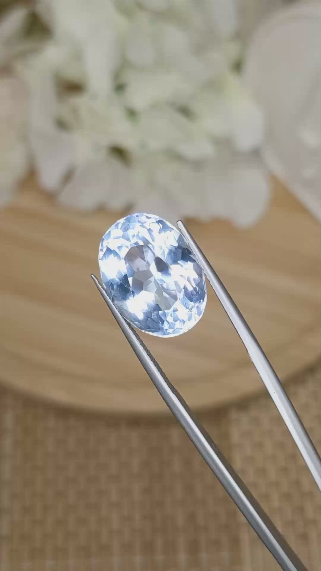 12.91 Ct. Blue Quartz from Brazil Size Video