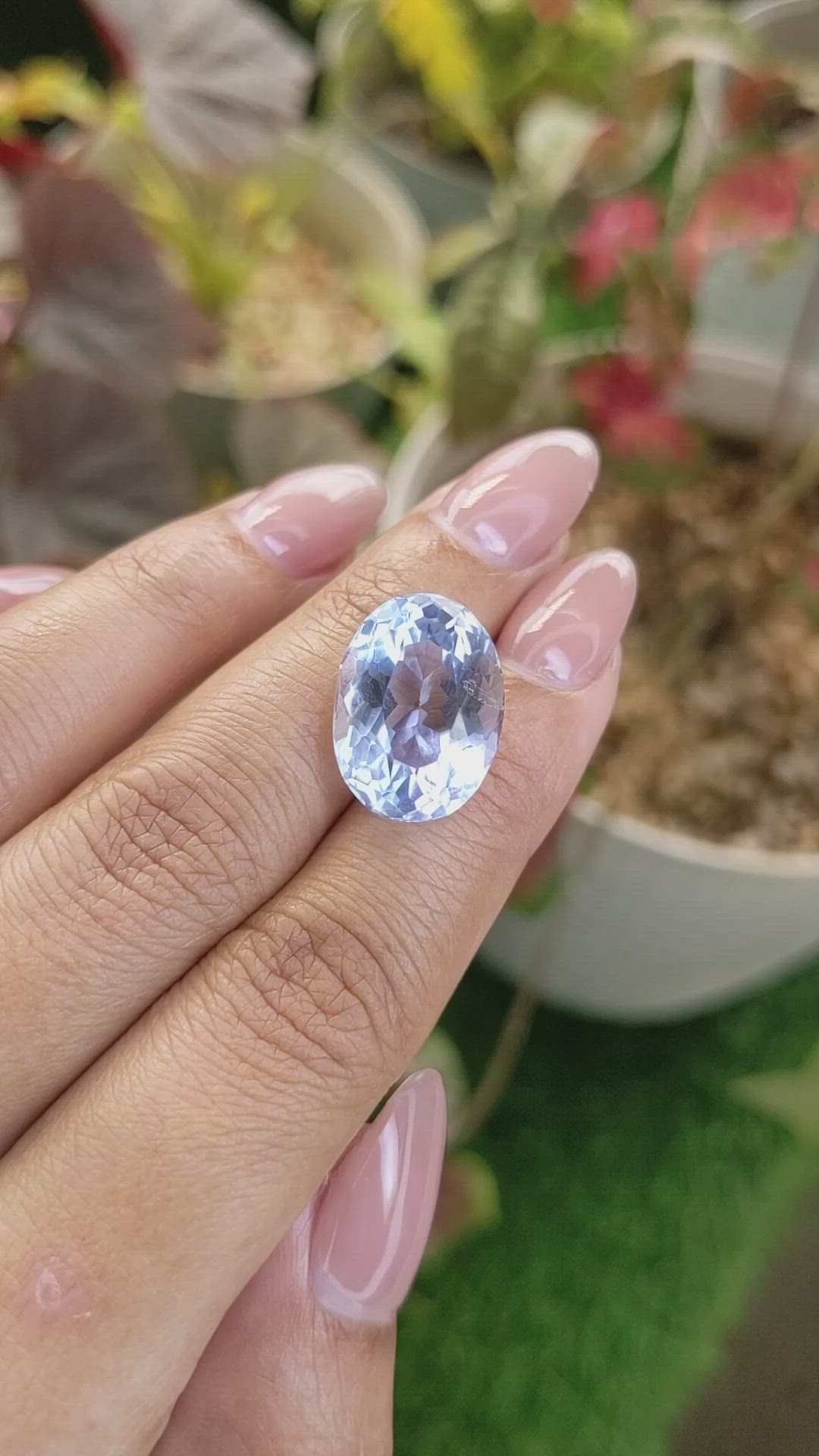 12.91 Ct. Blue Quartz from Brazil Size Video