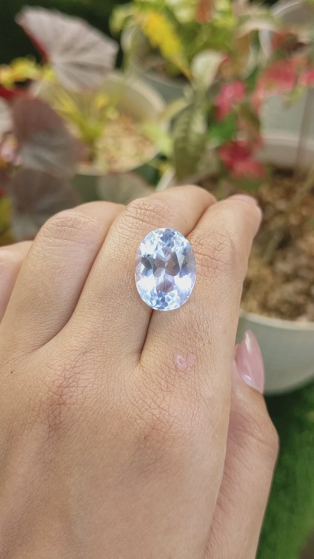 12.91 Ct. Blue Quartz from Brazil Size Video