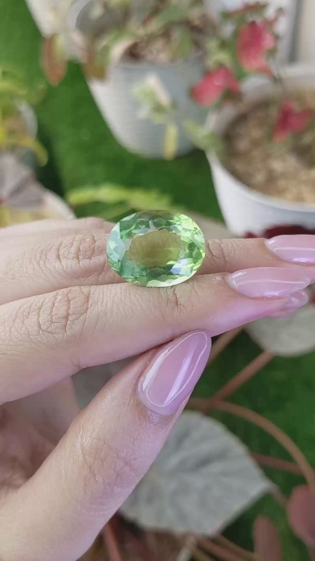 16.91 Ct. Green Prasiolite from Brazil Size Video