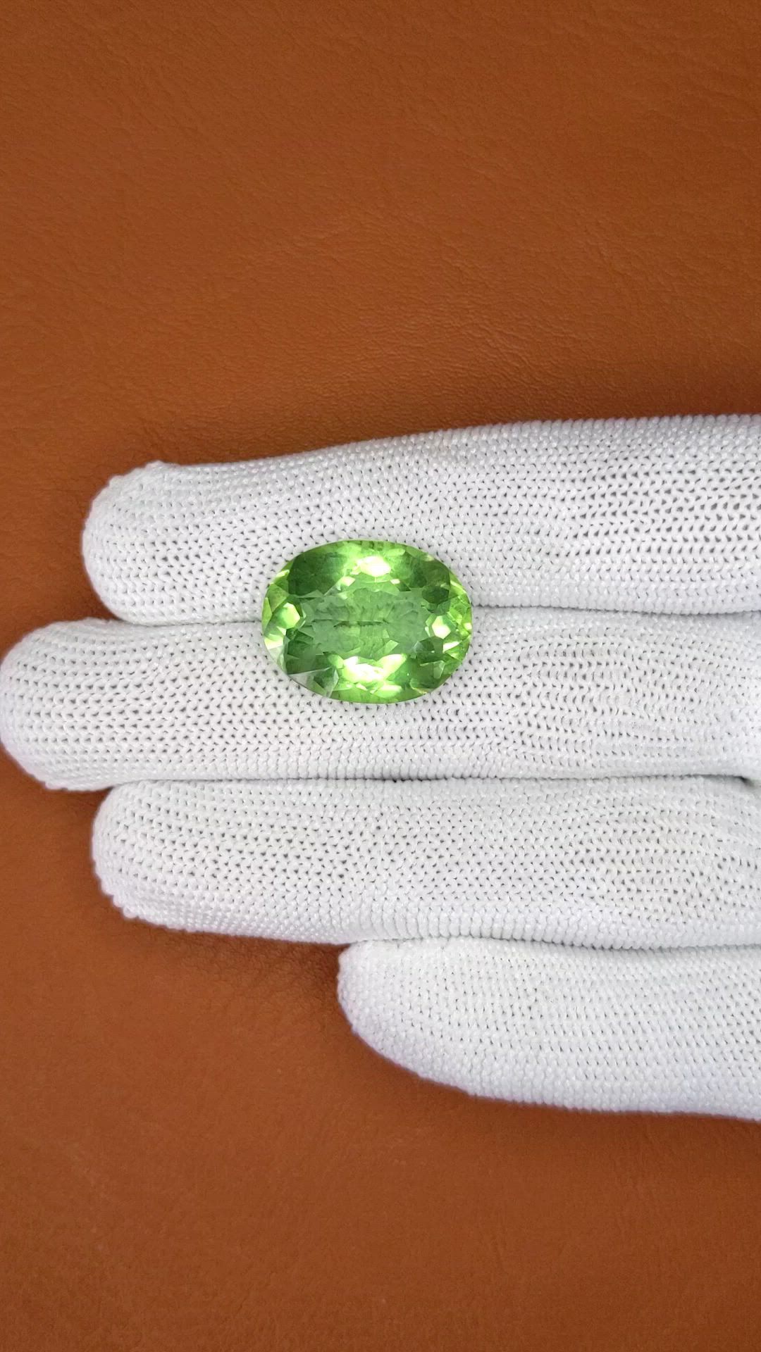 16.91 Ct. Green Prasiolite from Brazil Size Video