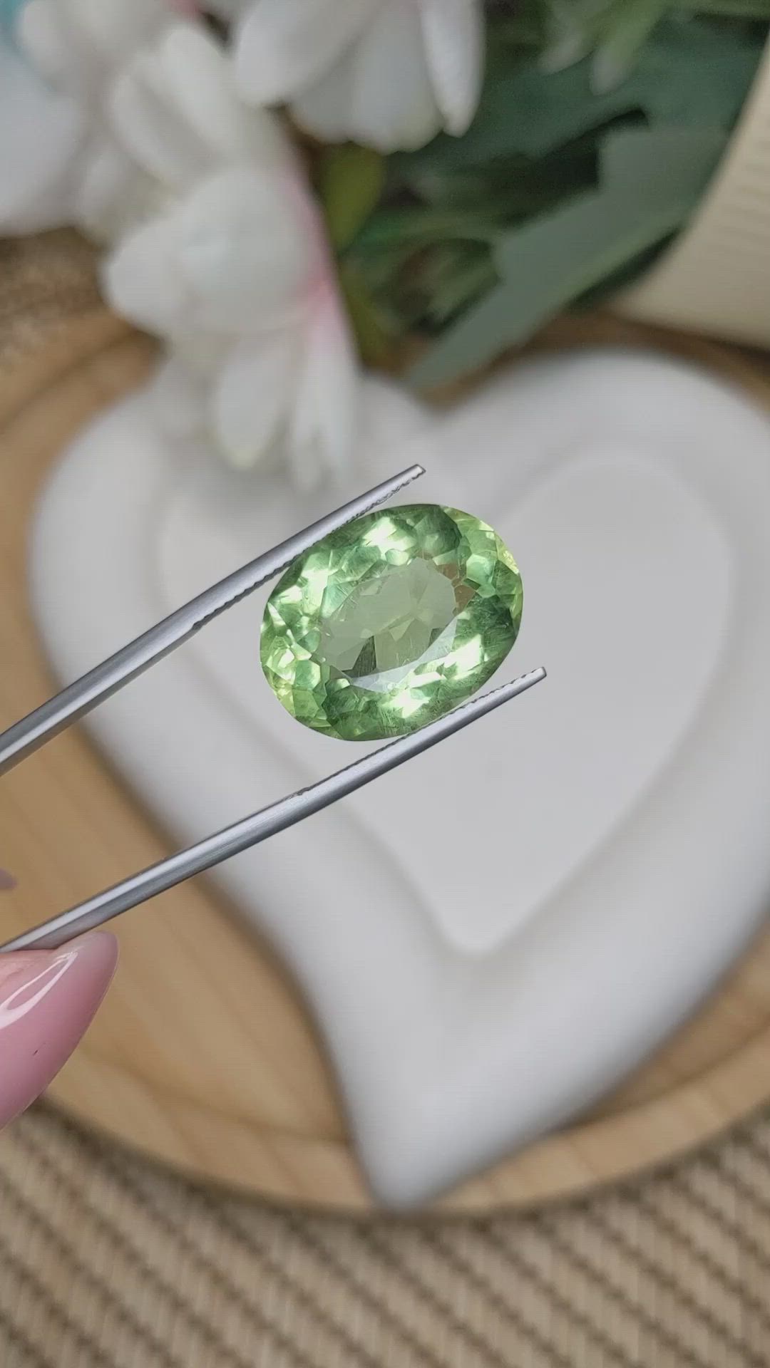 16.91 Ct. Green Prasiolite from Brazil Size Video