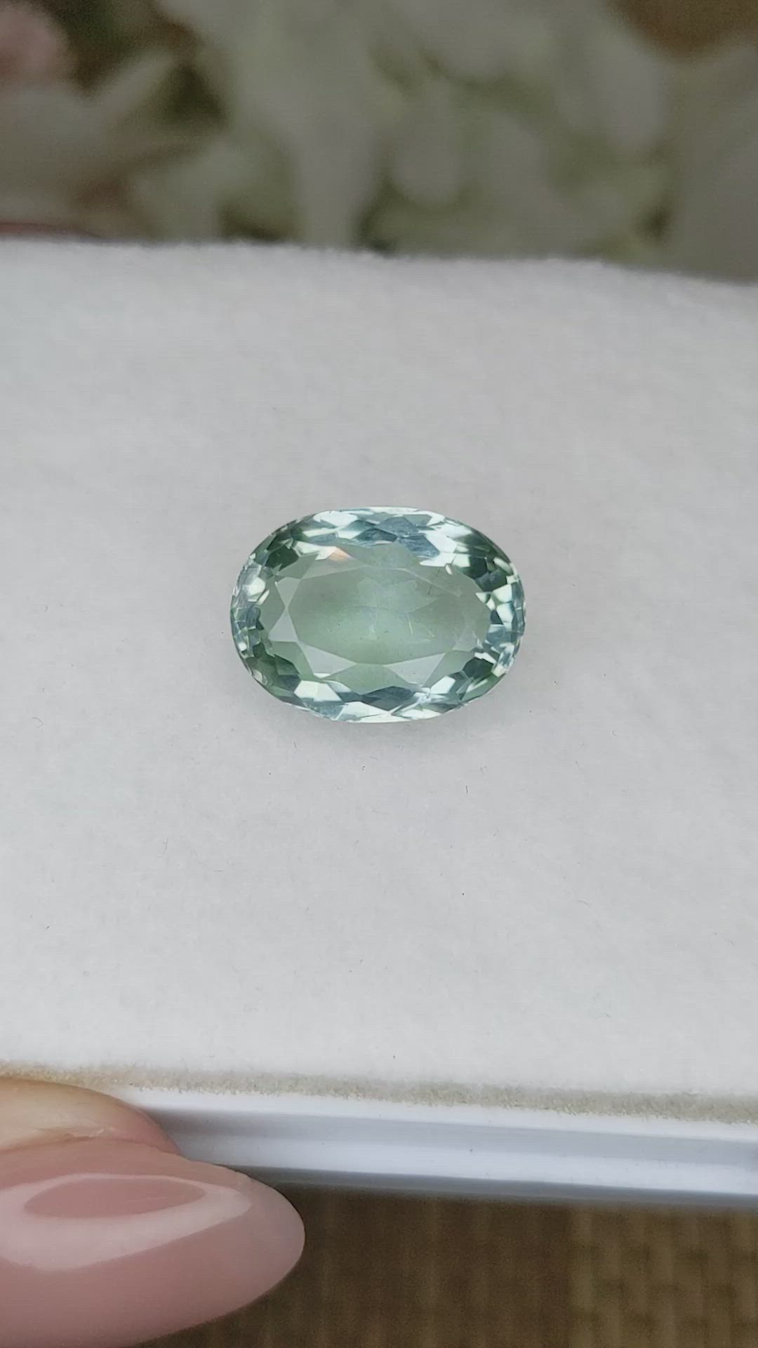 10.26 Ct. Mint Green Prasiolite from Brazil Size Video