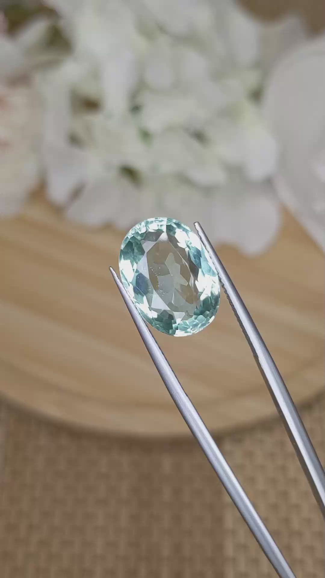 10.26 Ct. Mint Green Prasiolite from Brazil Size Video