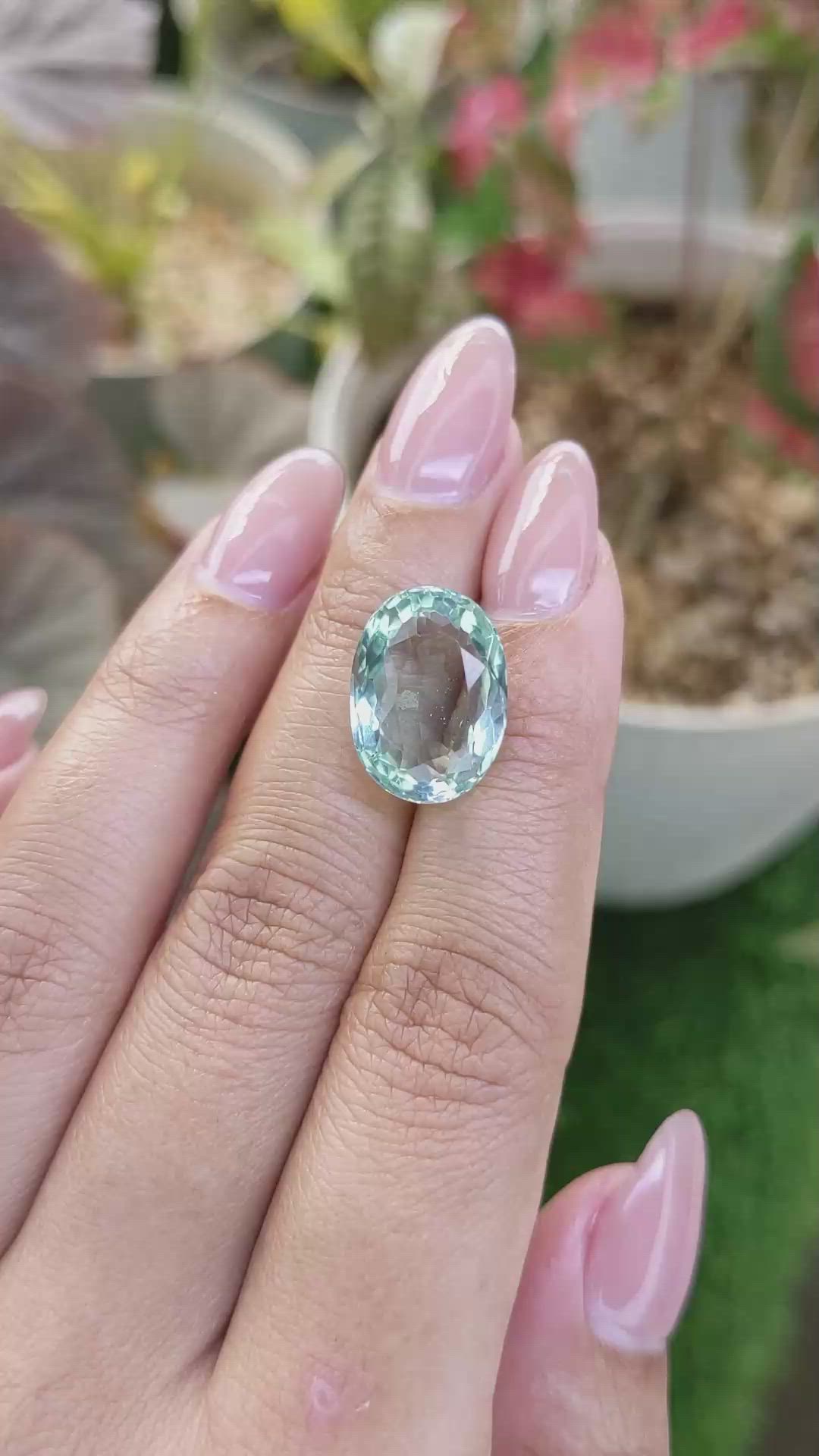 10.26 Ct. Mint Green Prasiolite from Brazil Size Video