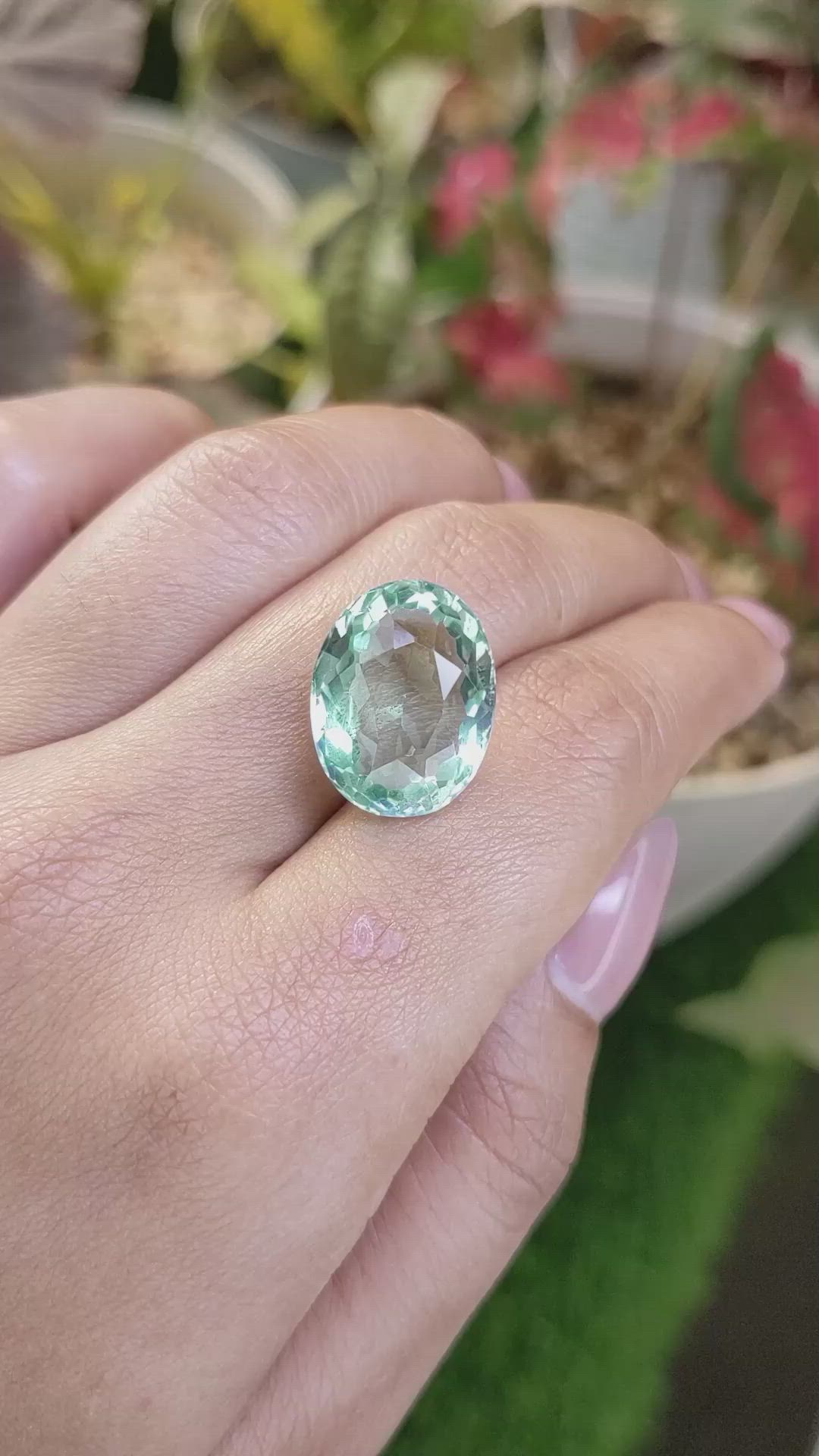 13.93 Ct. Mint Green Prasiolite from Brazil Size Video