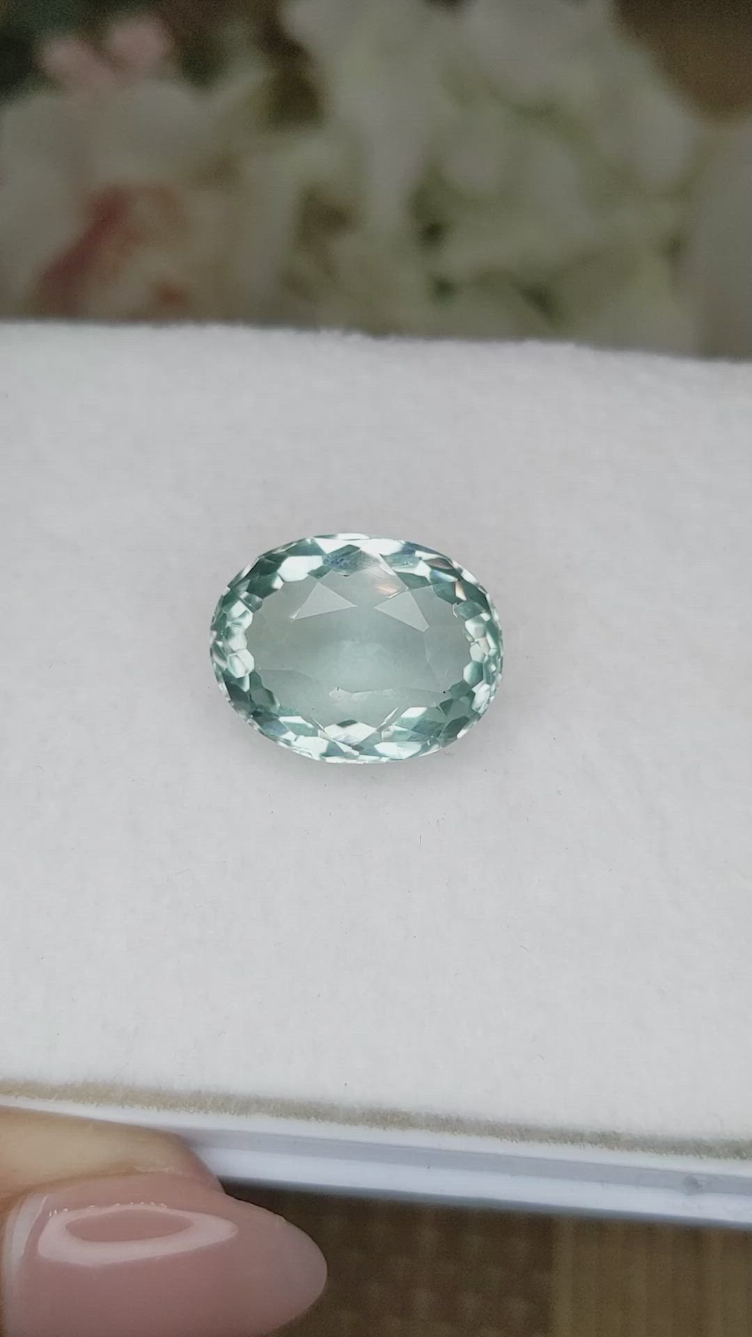 13.93 Ct. Mint Green Prasiolite from Brazil Size Video