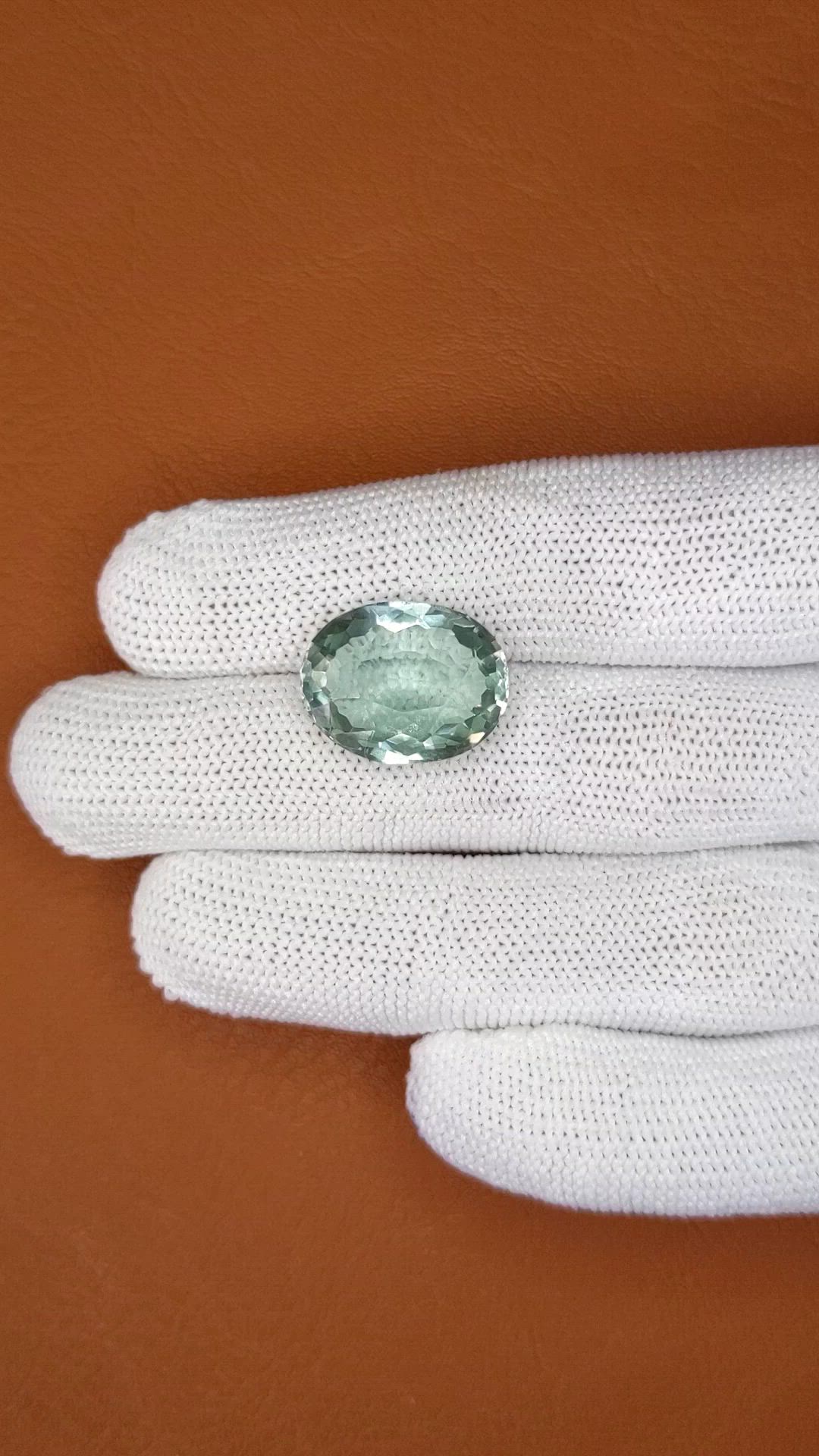 13.93 Ct. Mint Green Prasiolite from Brazil Size Video