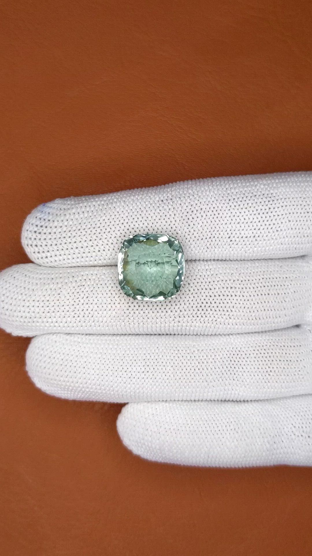 12.01 Ct. Mint Green Prasiolite from Brazil Size Video