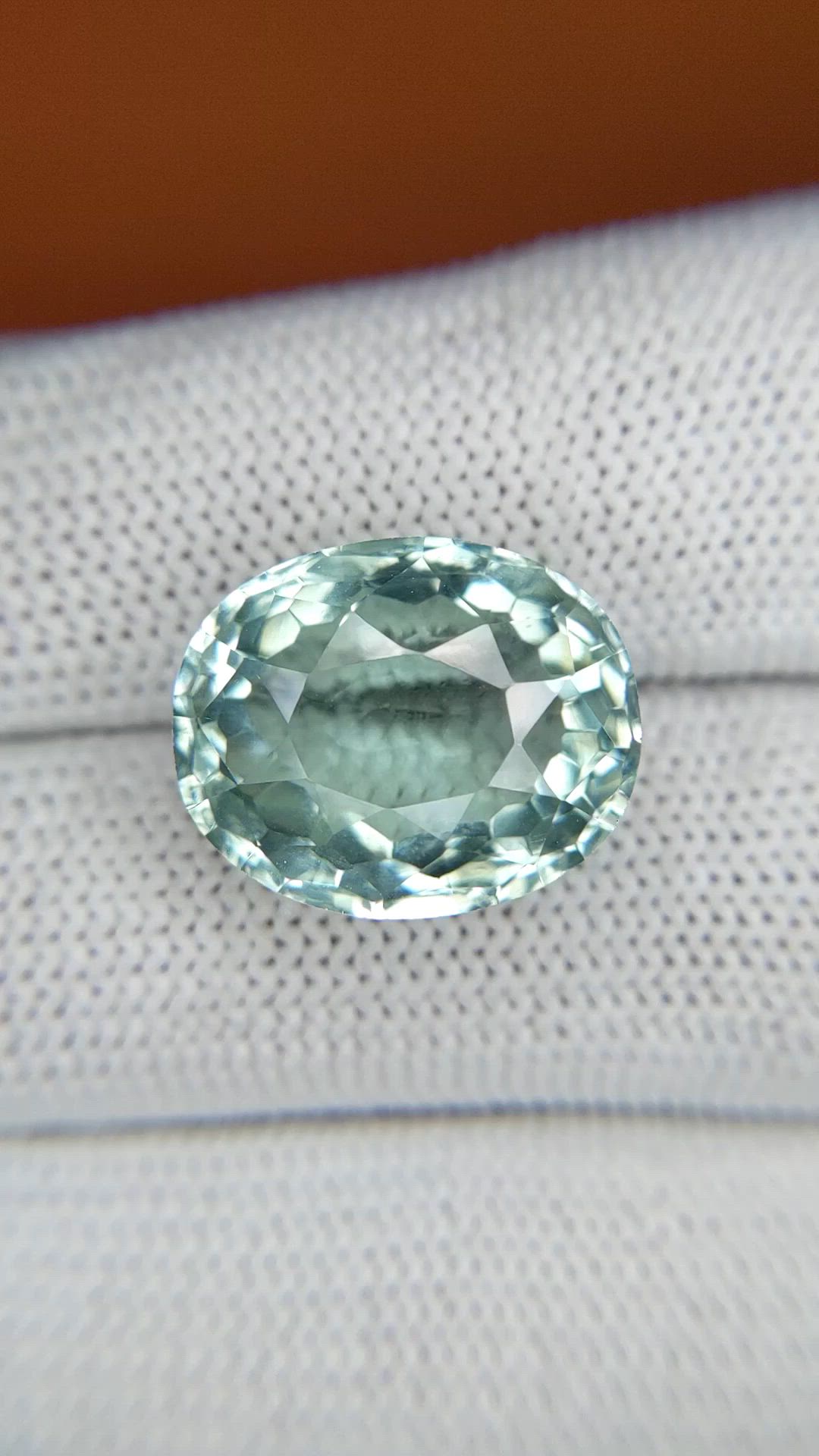 13.48 Ct. Bluish Green Prasiolite from Brazil Size Video