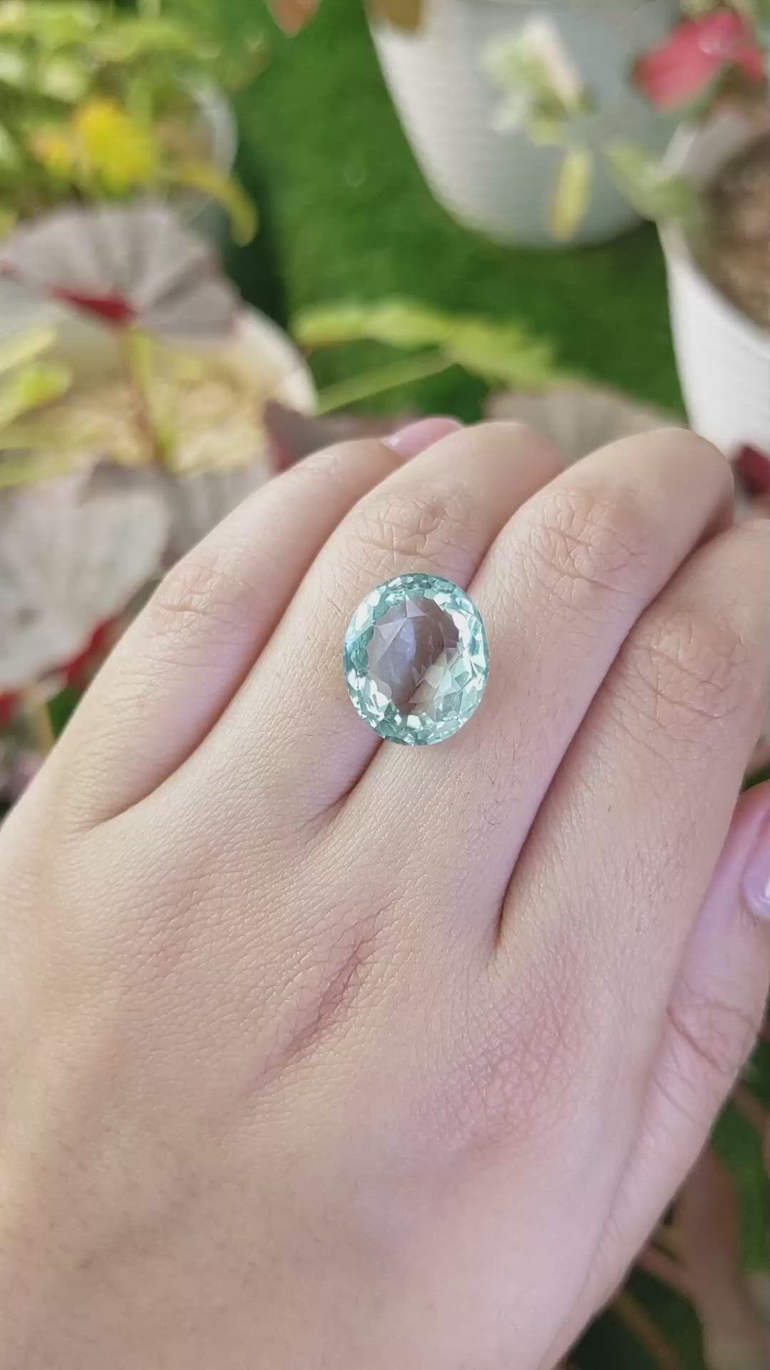 10.36 Ct. Bluish Green Prasiolite from Brazil Size Video