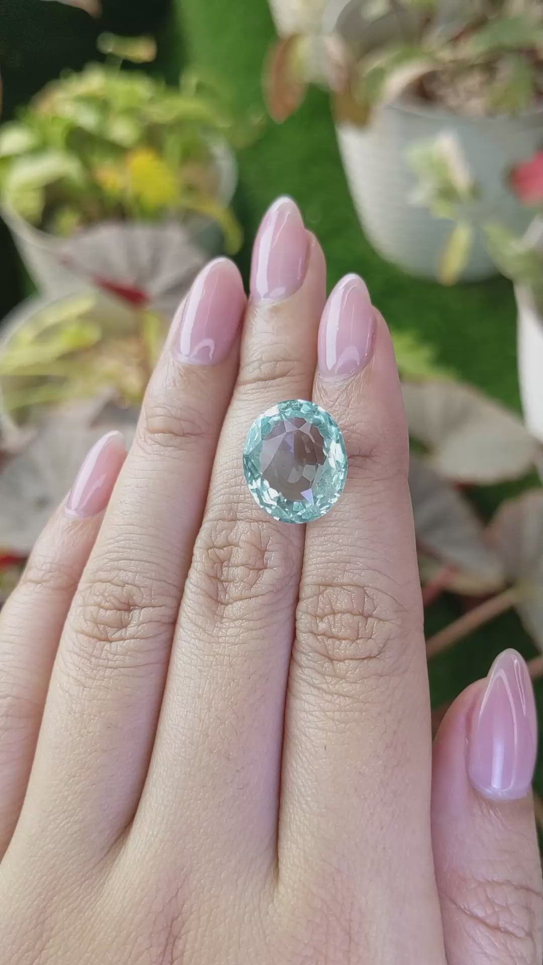 10.36 Ct. Bluish Green Prasiolite from Brazil Size Video