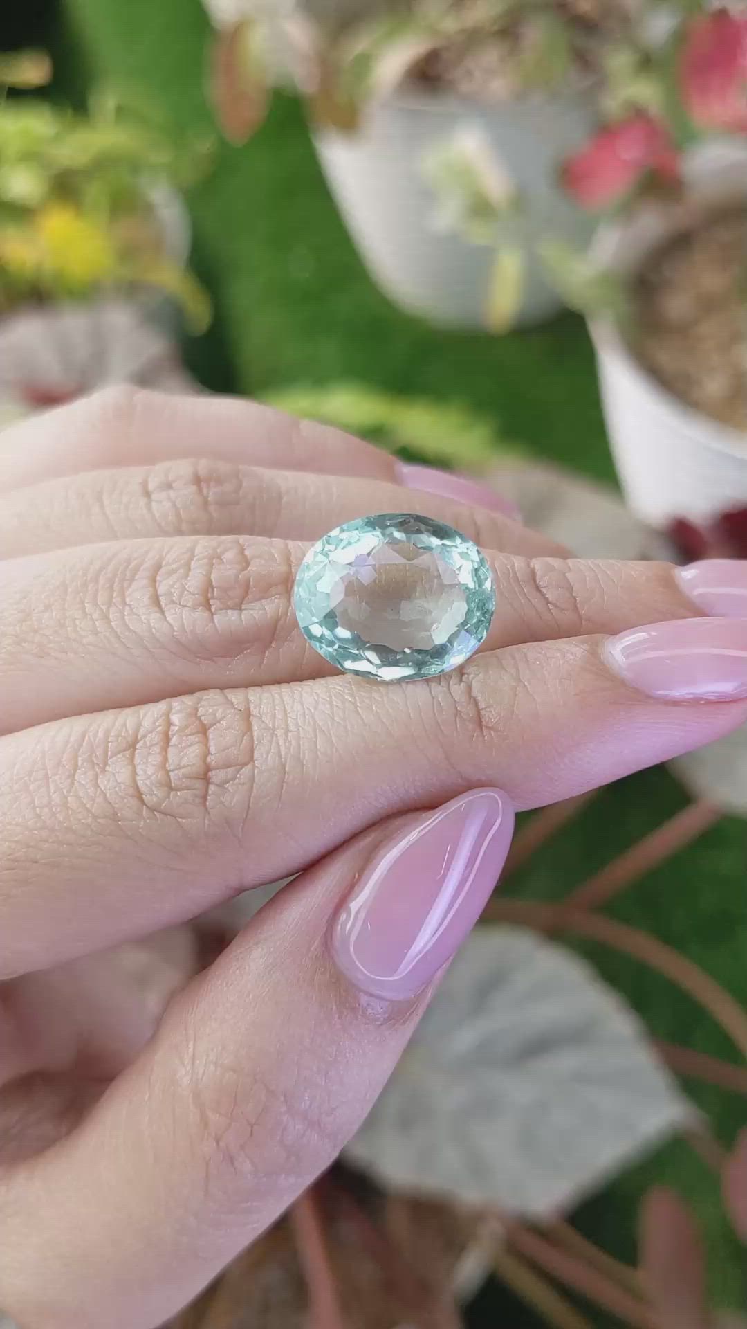 10.36 Ct. Bluish Green Prasiolite from Brazil Size Video