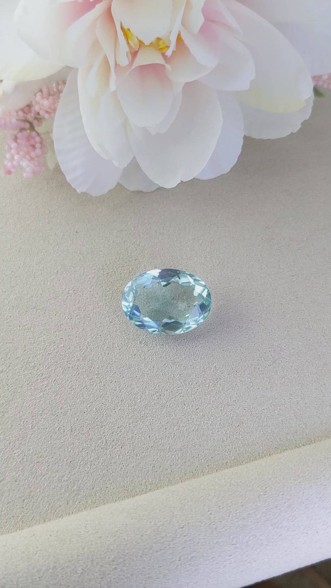 13.59 Ct. Greenish Blue Quartz from Brazil Size Video