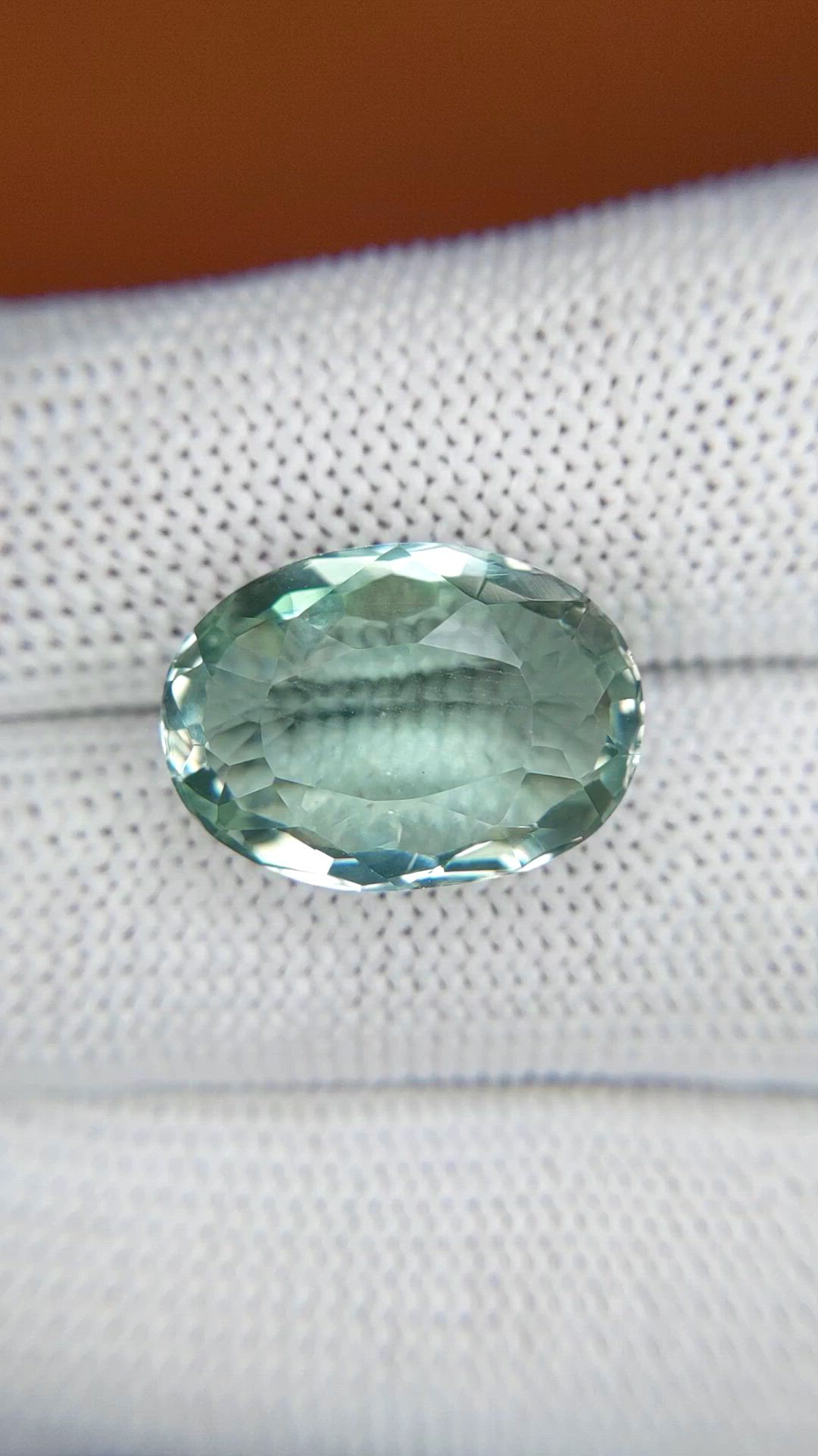 11.75 Ct. Bluish Green Prasiolite from Brazil Size Video