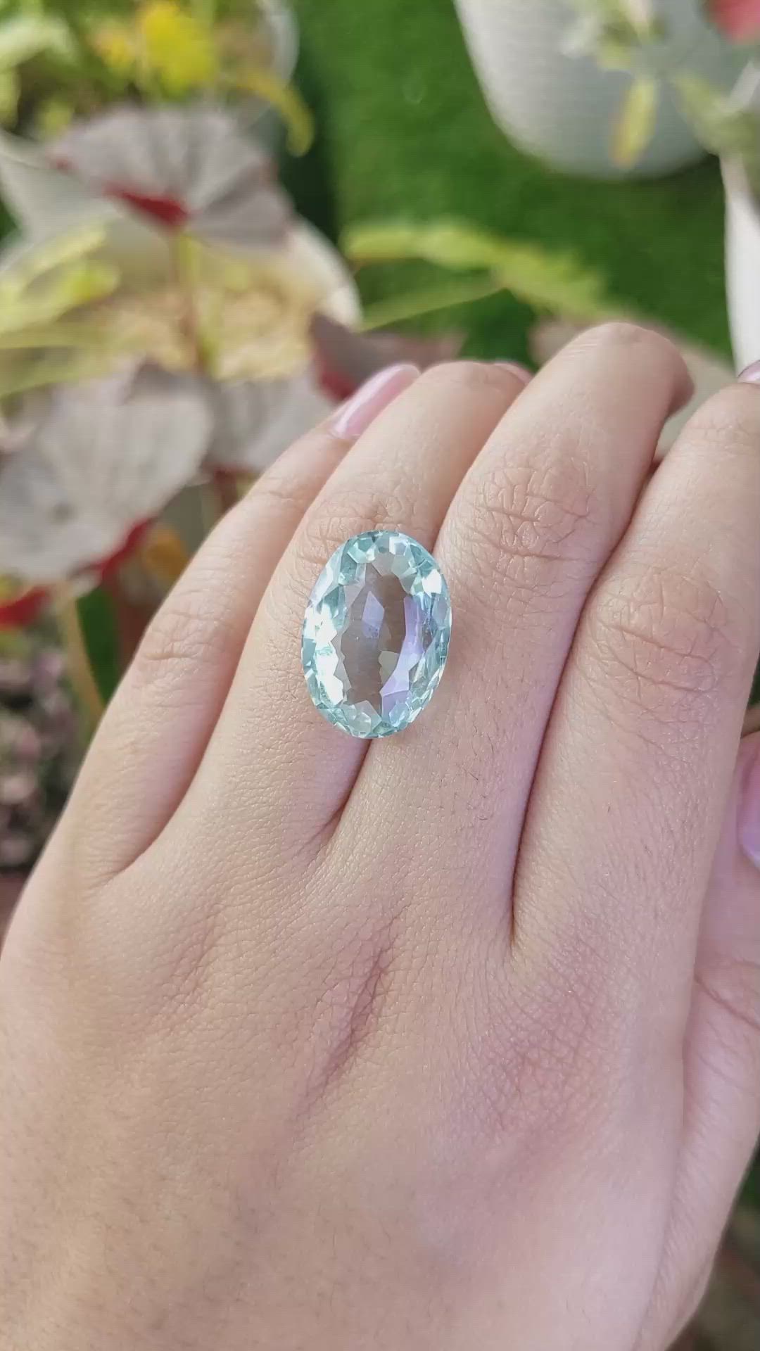 10.98 Ct. Bluish Green Prasiolite from Brazil Size Video