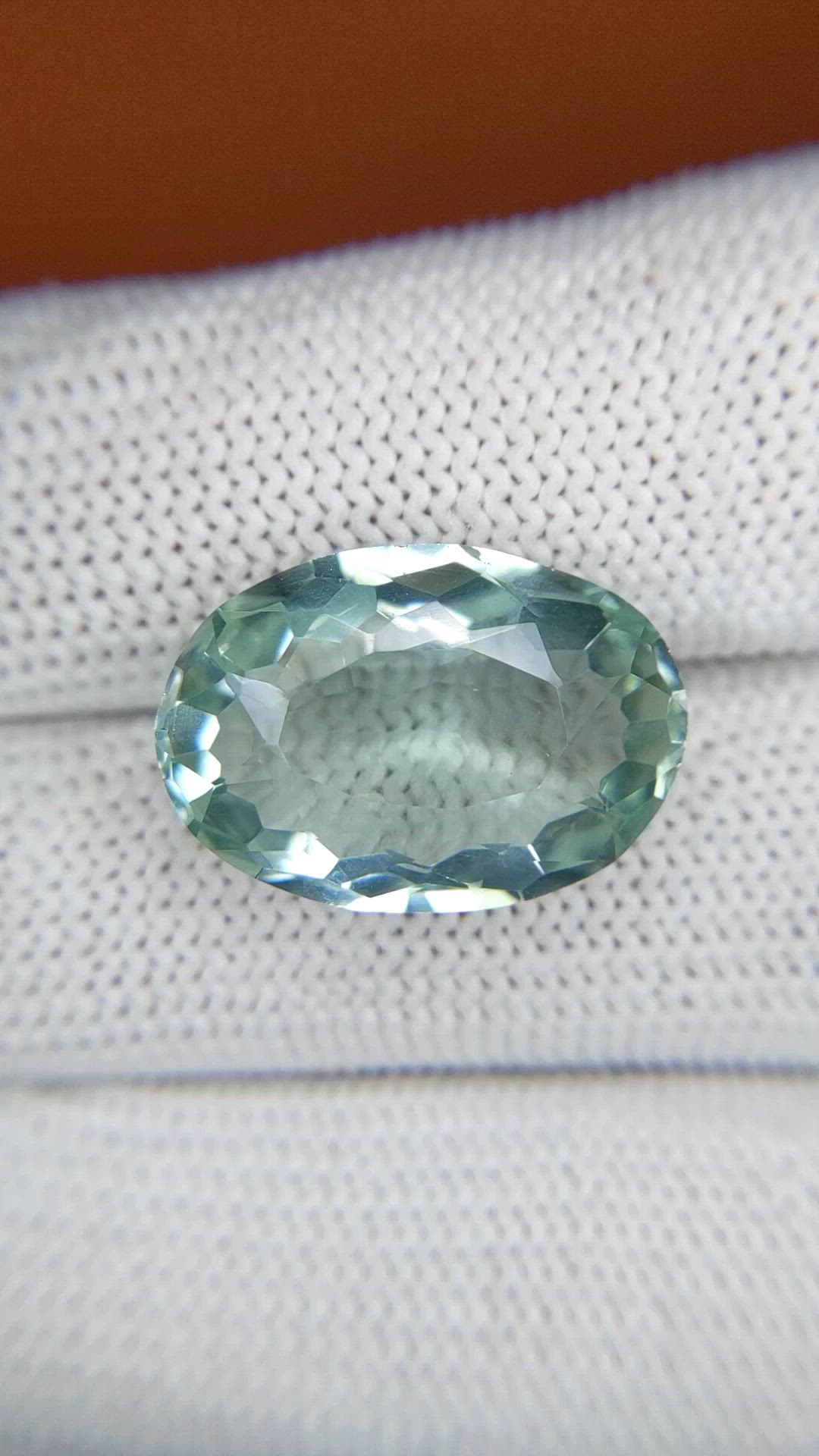 10.98 Ct. Bluish Green Prasiolite from Brazil Size Video