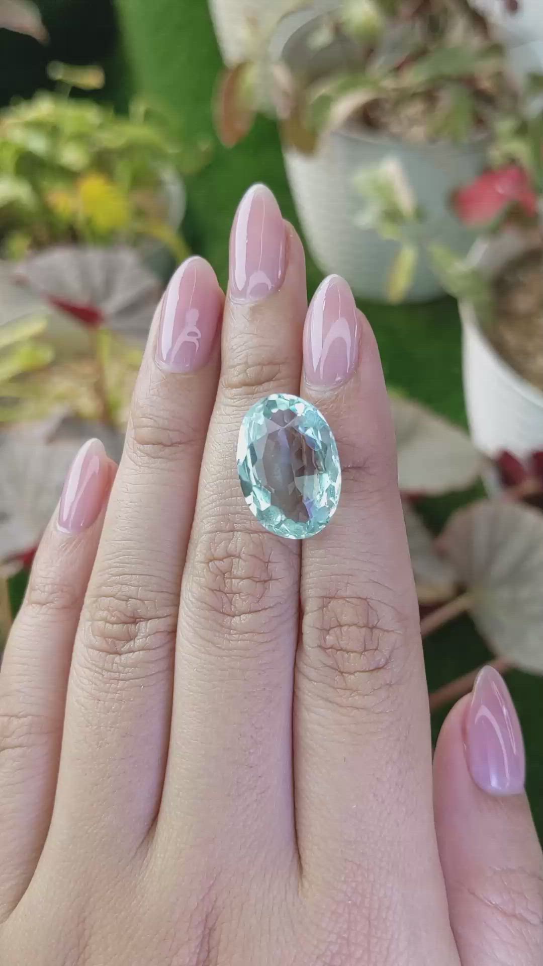 10.98 Ct. Bluish Green Prasiolite from Brazil Size Video