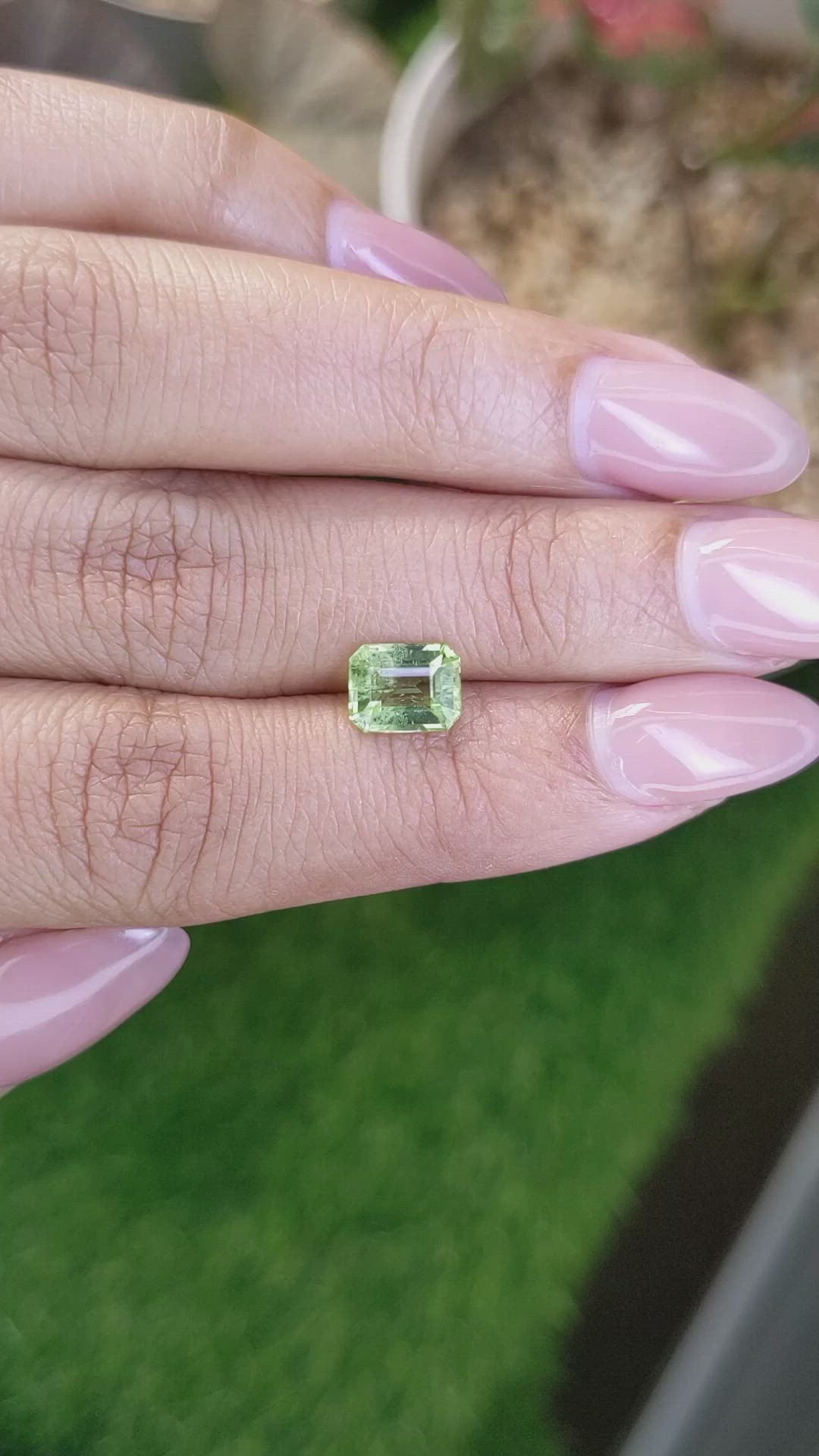 1.47 Ct. Green (Lime Green) Peridot from Pakistan Size Video