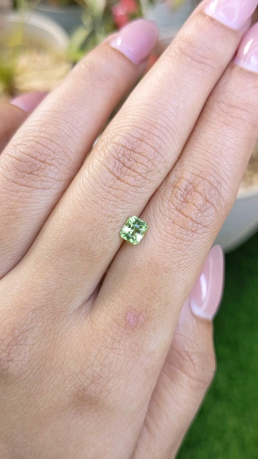 0.62 Ct. Yellowish Green Peridot from Pakistan Size Video