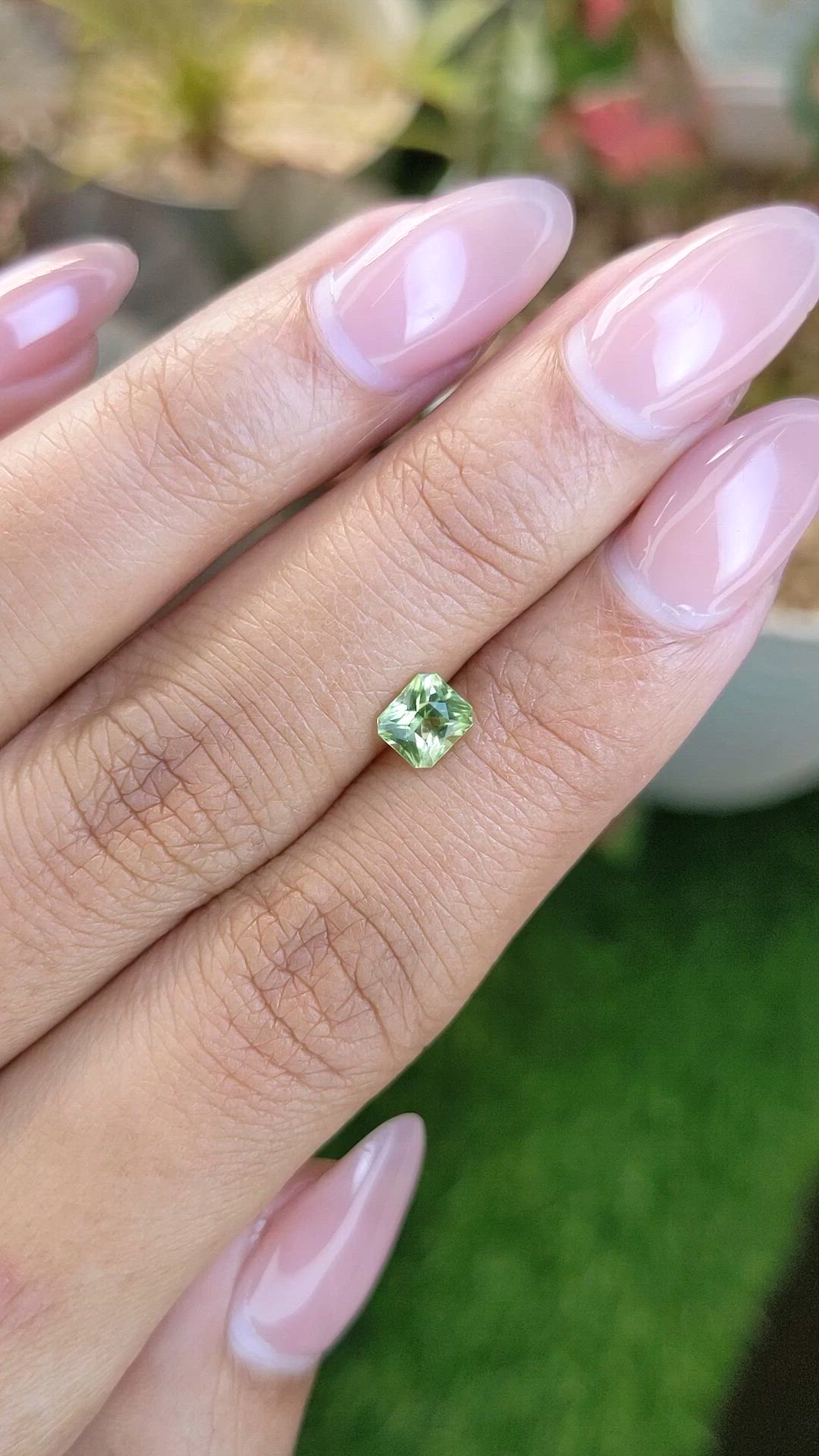 0.62 Ct. Yellowish Green Peridot from Pakistan Size Video