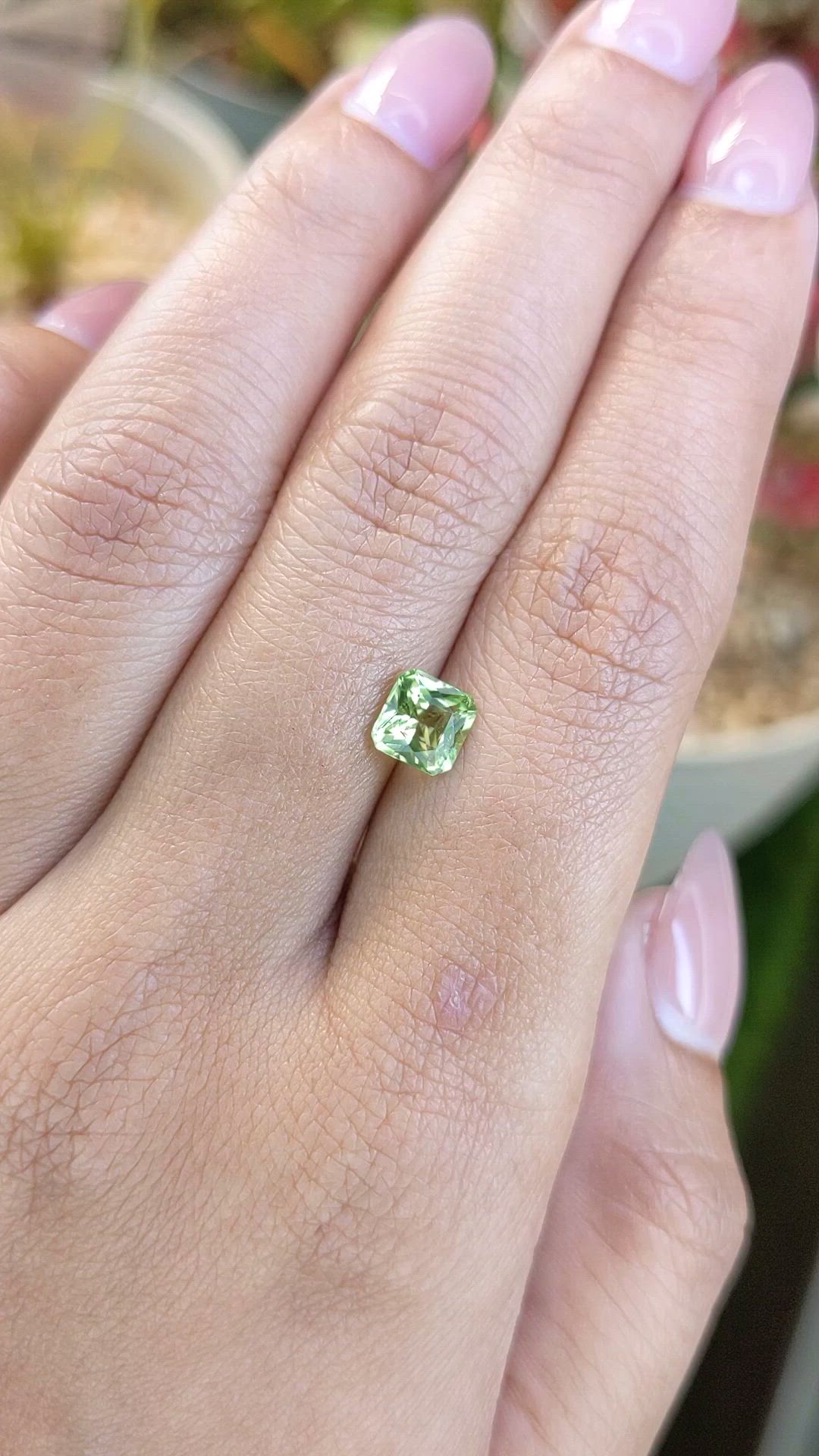0.98 Ct. Green (Lime Green) Peridot from Pakistan Size Video