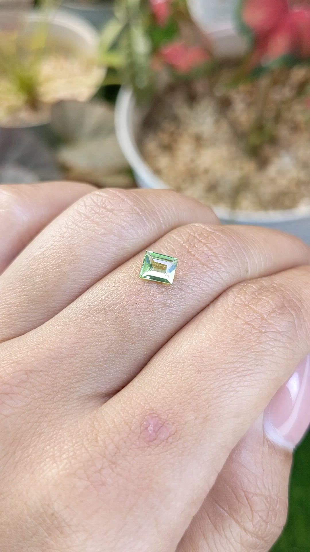 0.56 Ct. Yellowish Green Peridot from Pakistan Size Video