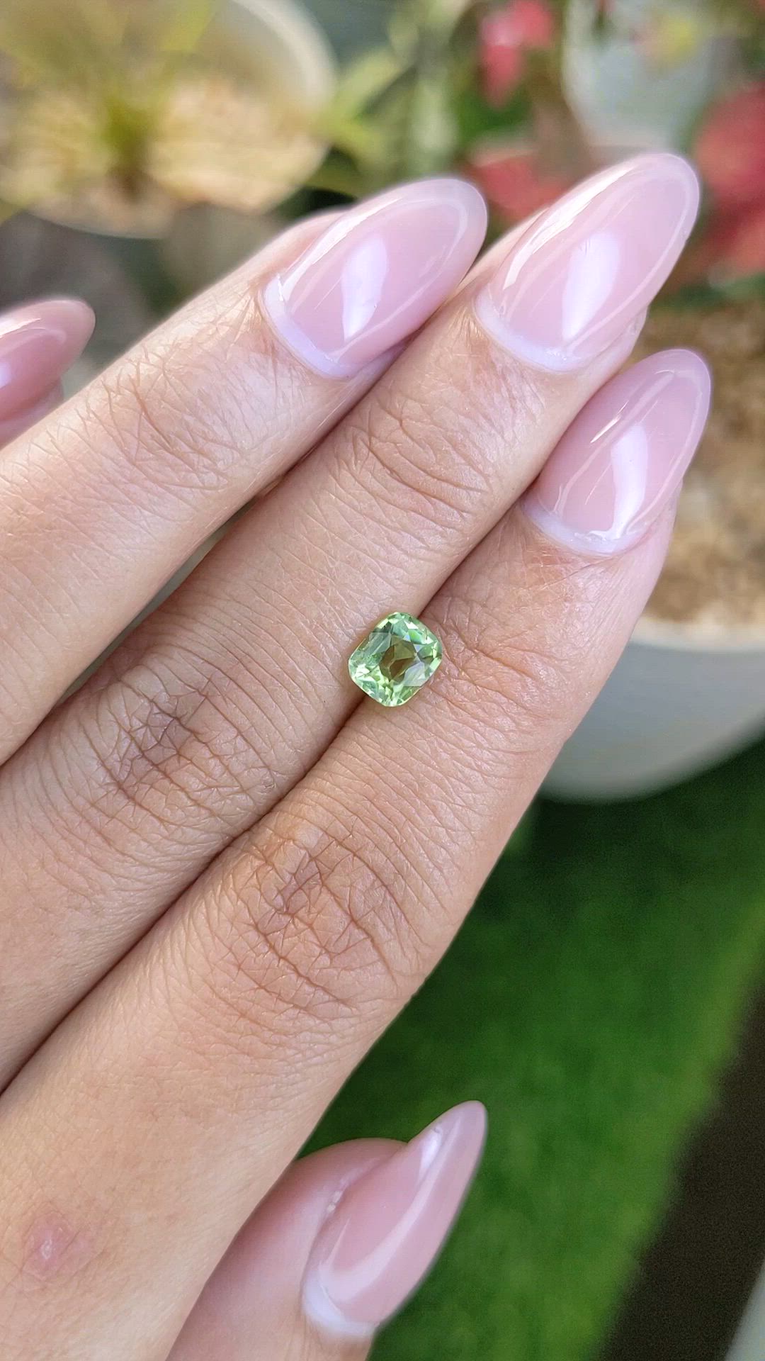 0.88 Ct. Yellowish Green Peridot from Pakistan Size Video