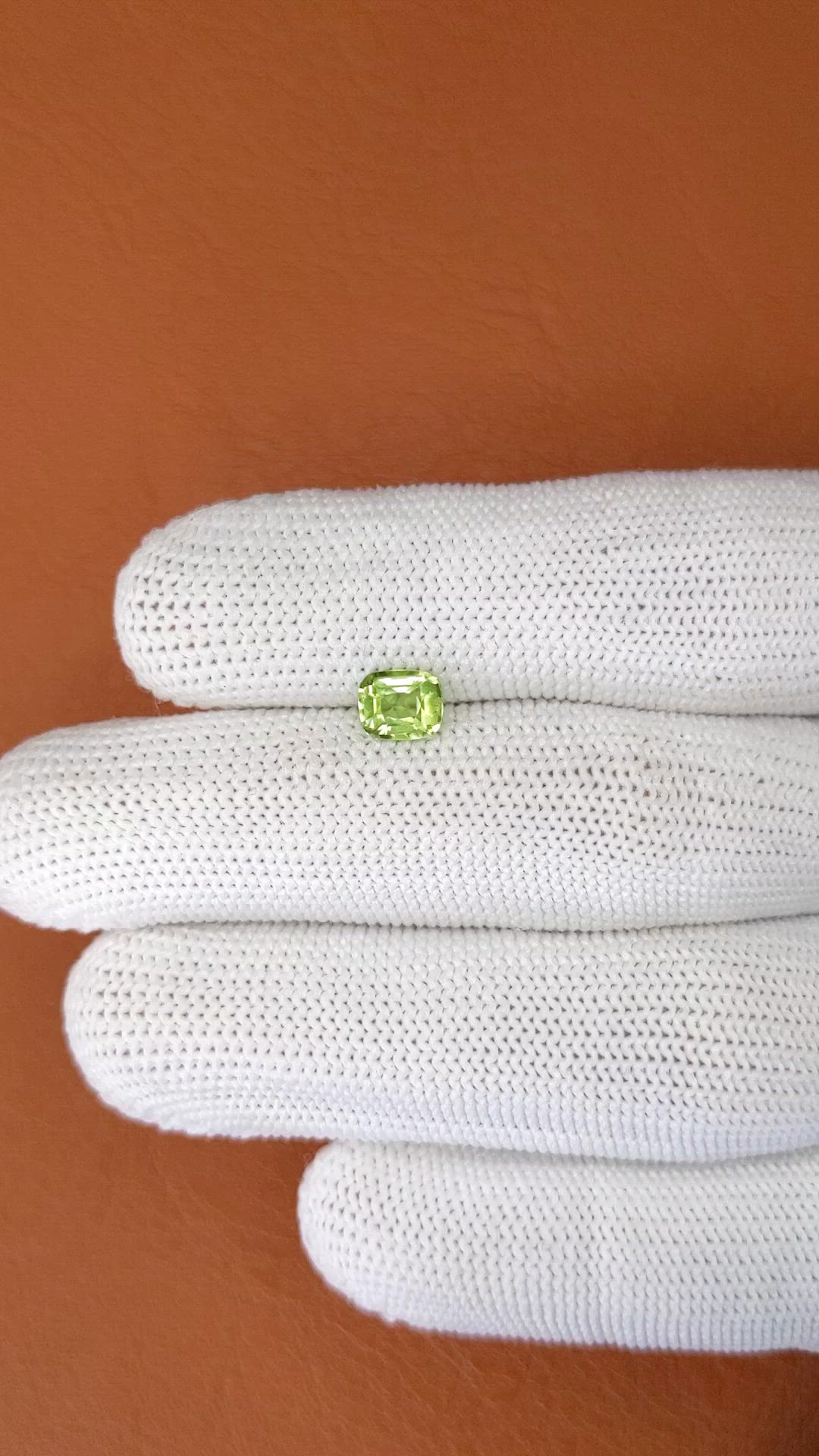 0.88 Ct. Yellowish Green Peridot from Pakistan Size Video