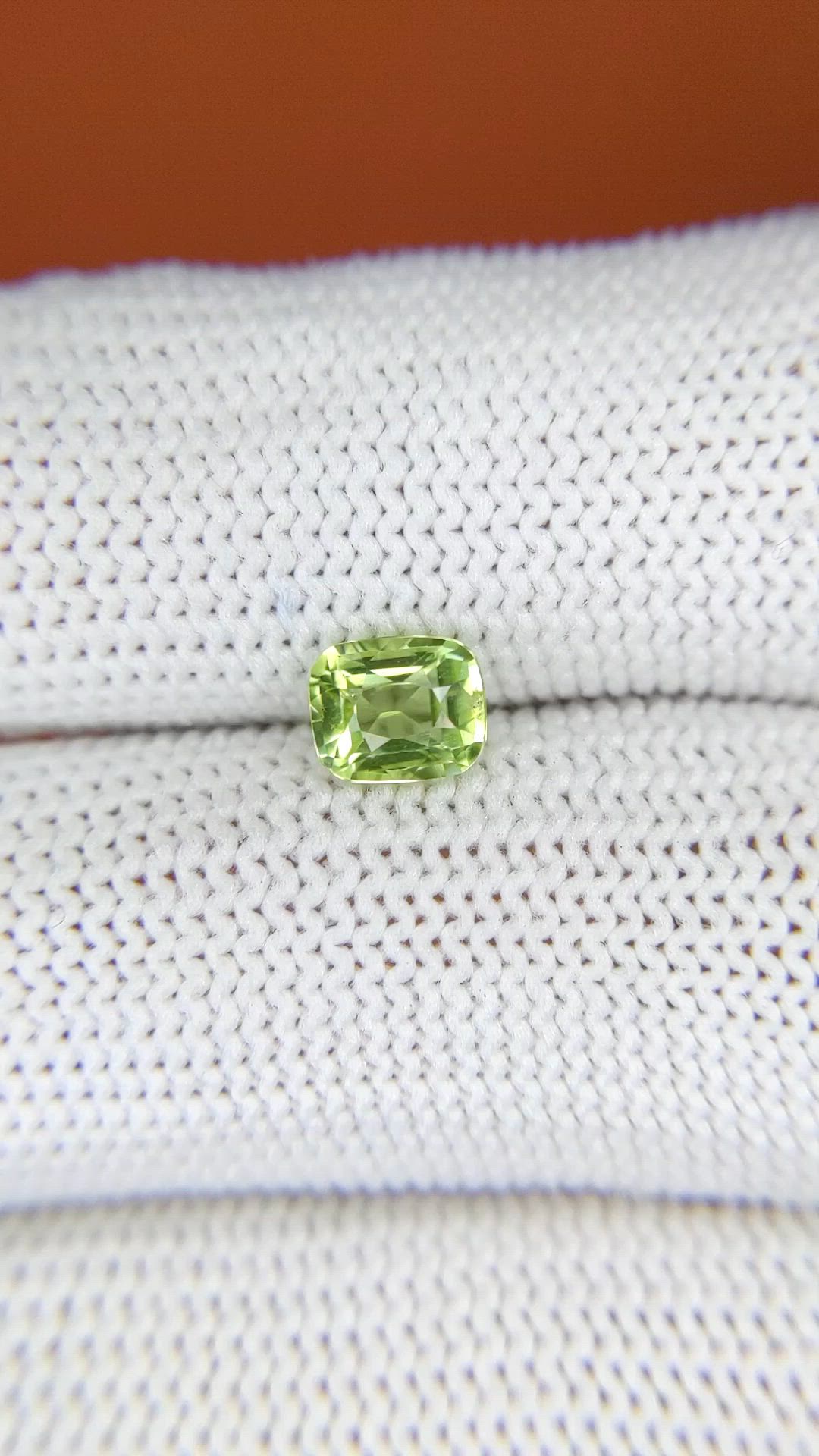 0.88 Ct. Yellowish Green Peridot from Pakistan Size Video