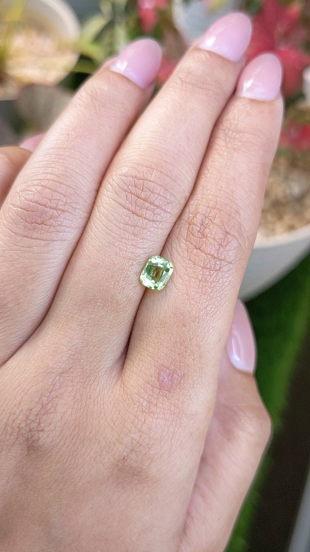 0.88 Ct. Yellowish Green Peridot from Pakistan Size Video