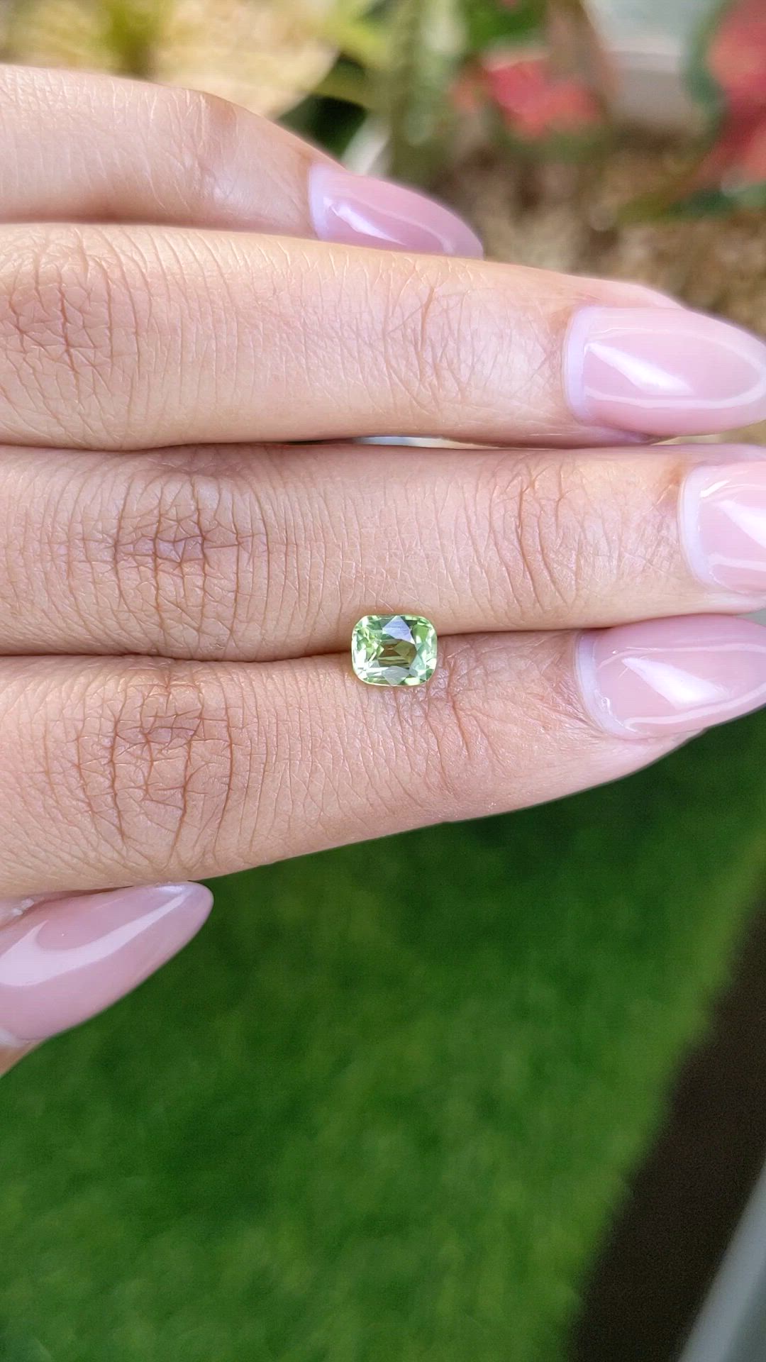 0.88 Ct. Yellowish Green Peridot from Pakistan Size Video