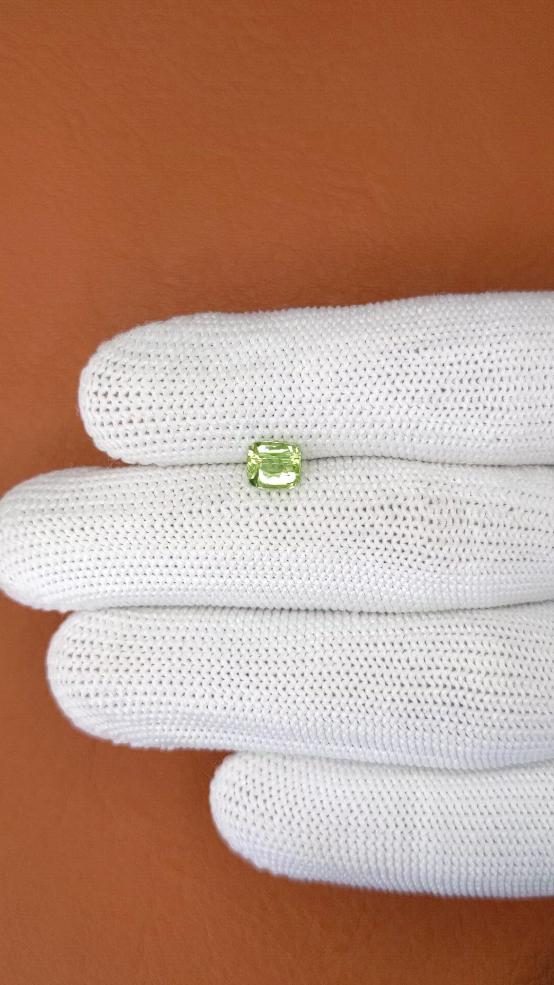 0.88 Ct. Yellowish Green Peridot from Pakistan Size Video