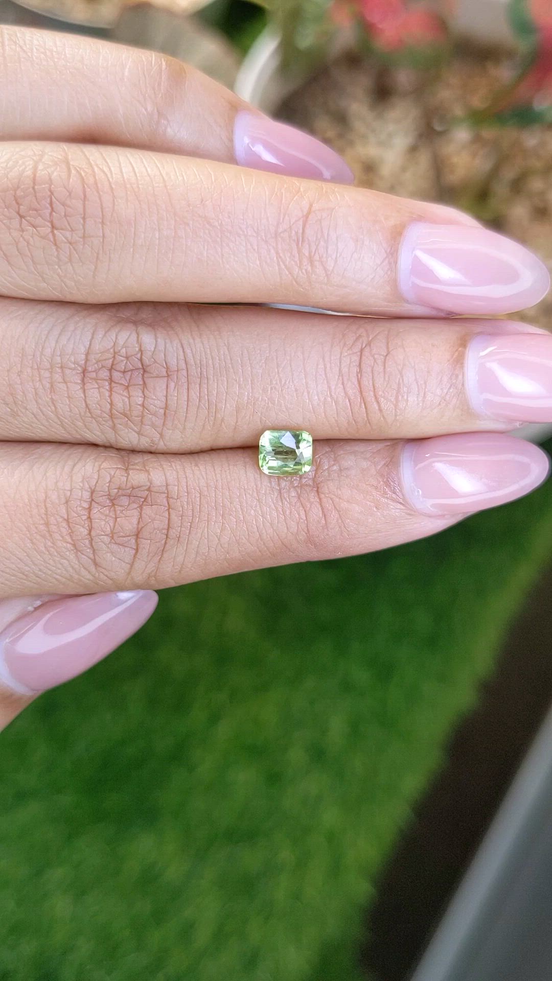 0.88 Ct. Yellowish Green Peridot from Pakistan Size Video