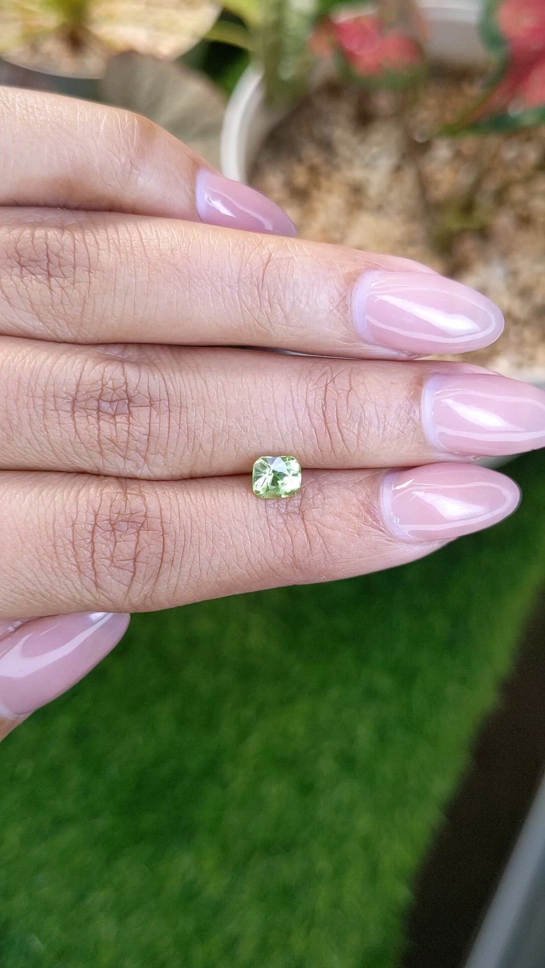 0.82 Ct. Green (Lime Green) Peridot from Pakistan Size Video