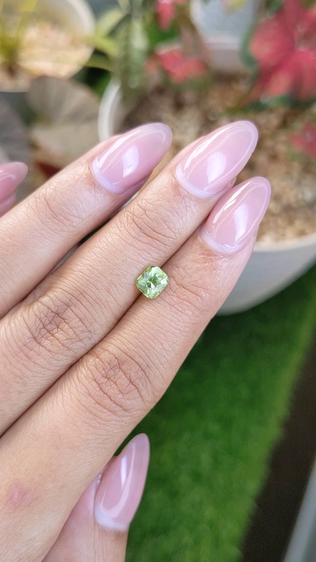 0.82 Ct. Green (Lime Green) Peridot from Pakistan Size Video