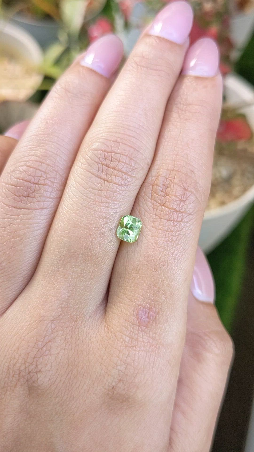 0.82 Ct. Green (Lime Green) Peridot from Pakistan Size Video